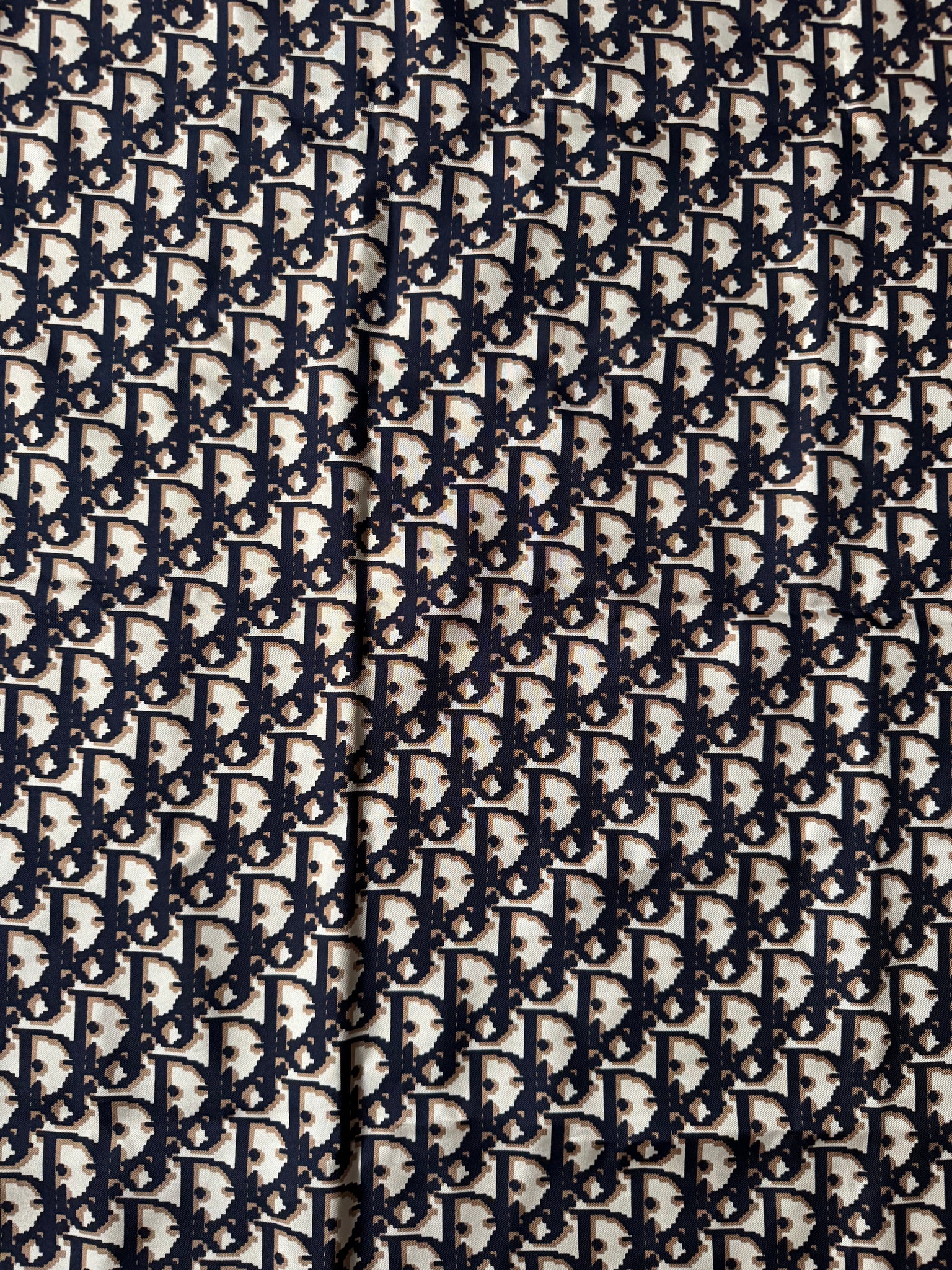 Dior Monogram Silk Scarf Navy/Beige