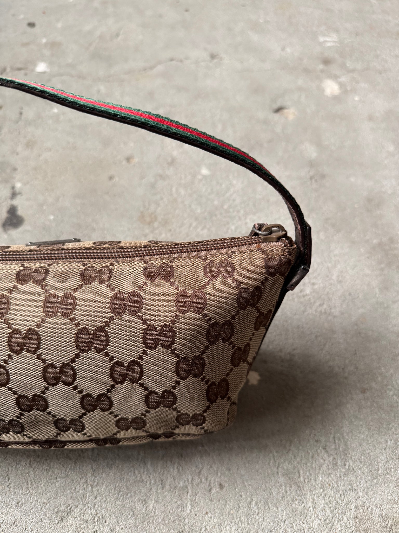 Gucci GG Monogram Pochette Boat Shoulder Bag Beige