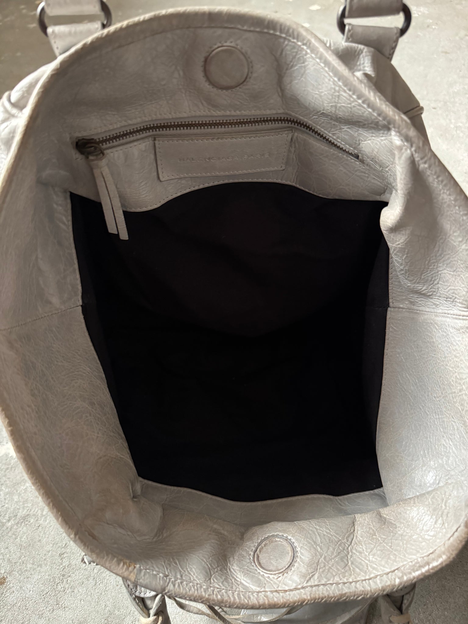 Balenciaga Motorcross City Sunday Hand Bag Grey