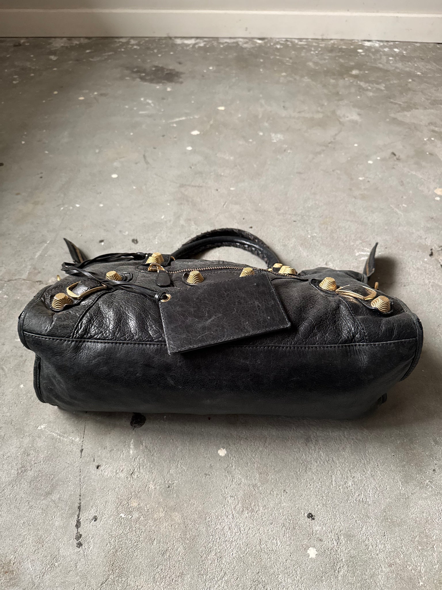 Balenciaga Agneau Leather Motorcycle City Bag Black