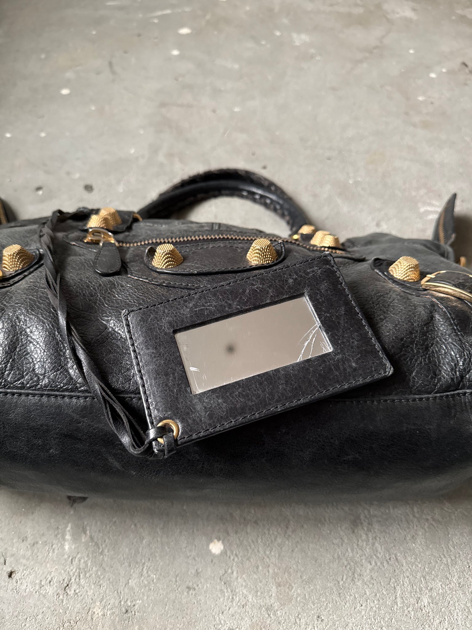 Balenciaga Agneau Leather Motorcycle City Bag Black