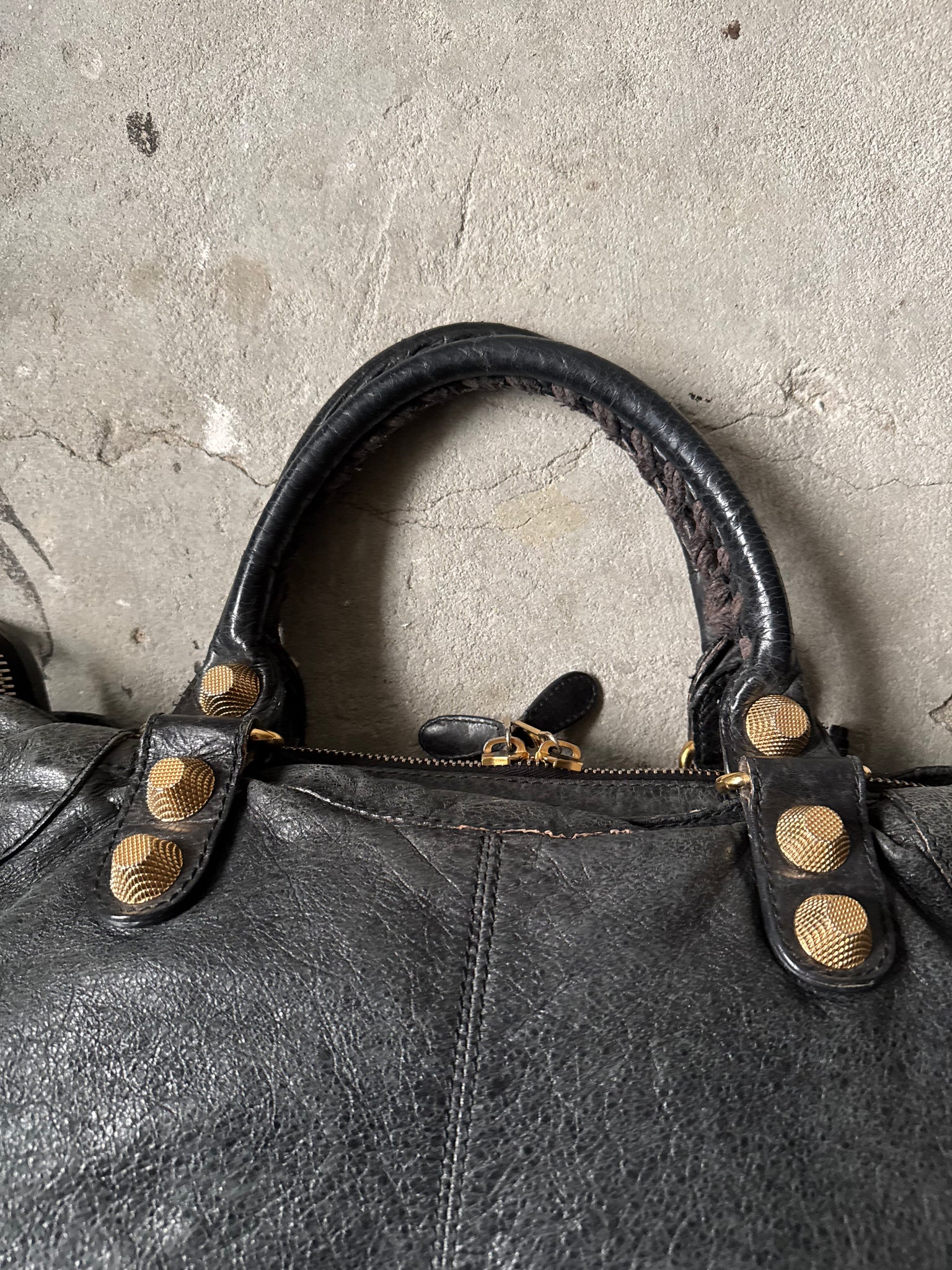 Balenciaga Agneau Leather Motorcycle City Bag Black