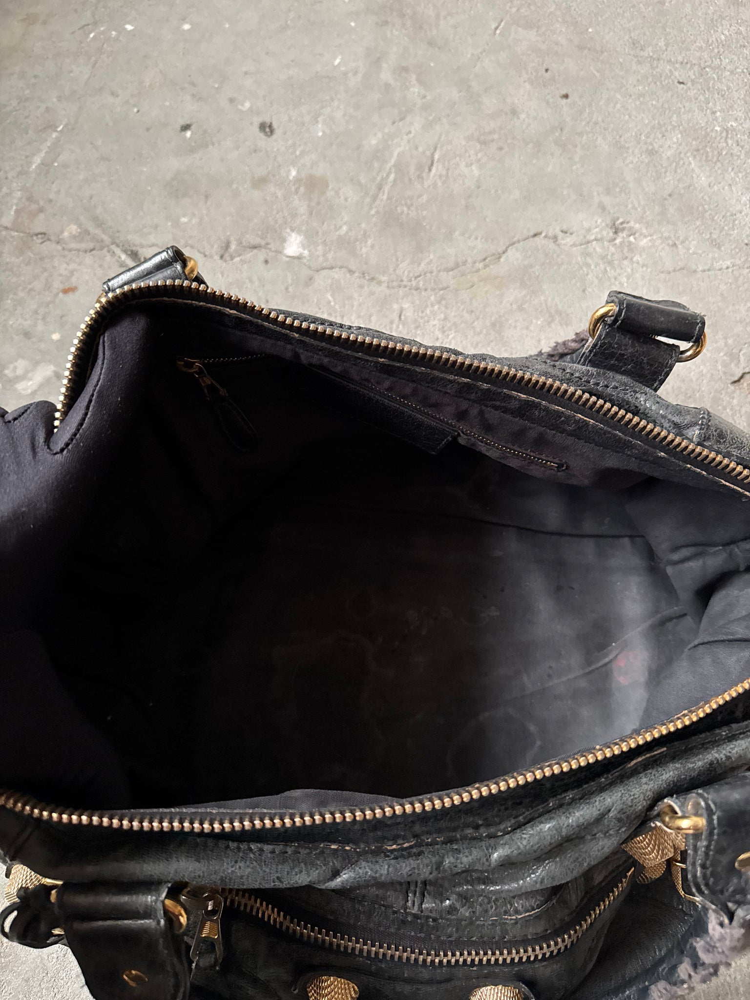 Balenciaga Agneau Leather Motorcycle City Bag Black