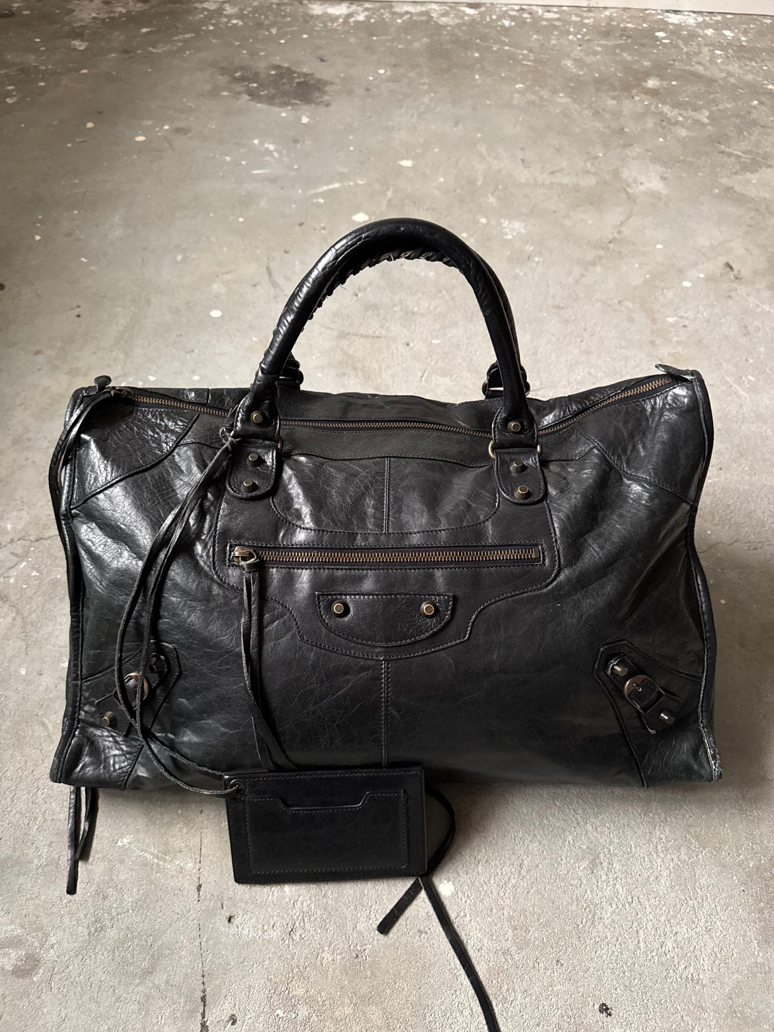 Balenciaga Weekender Shoulder Bag Black