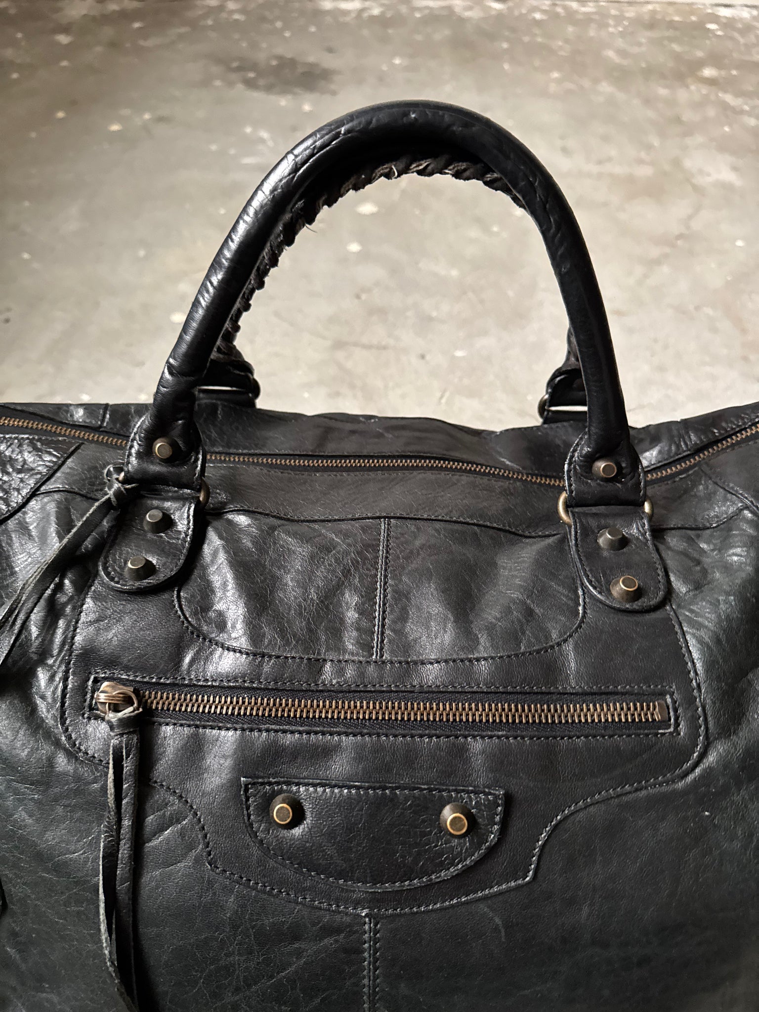 Balenciaga Weekender Shoulder Bag Black
