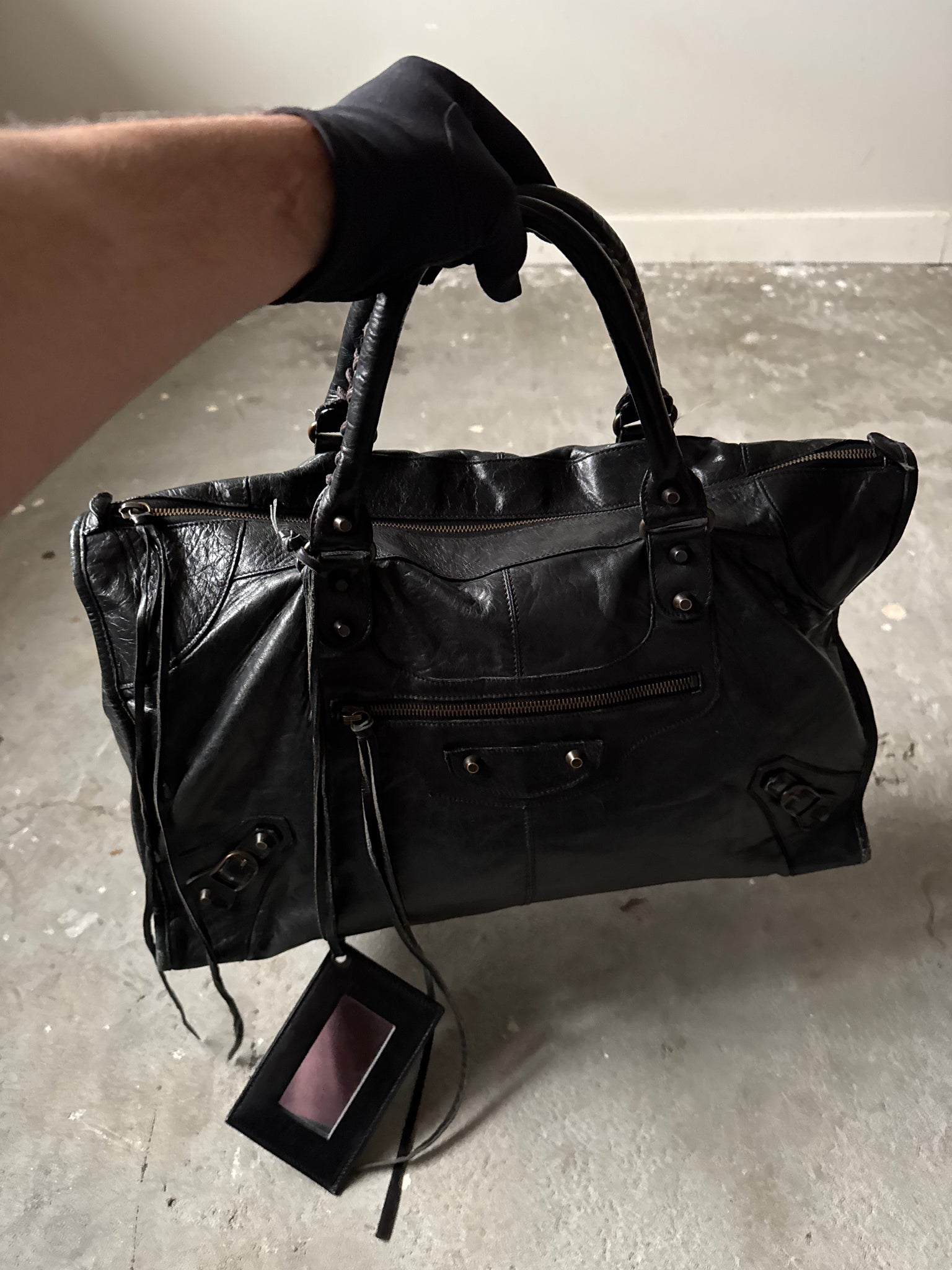 Balenciaga Weekender Shoulder Bag Black