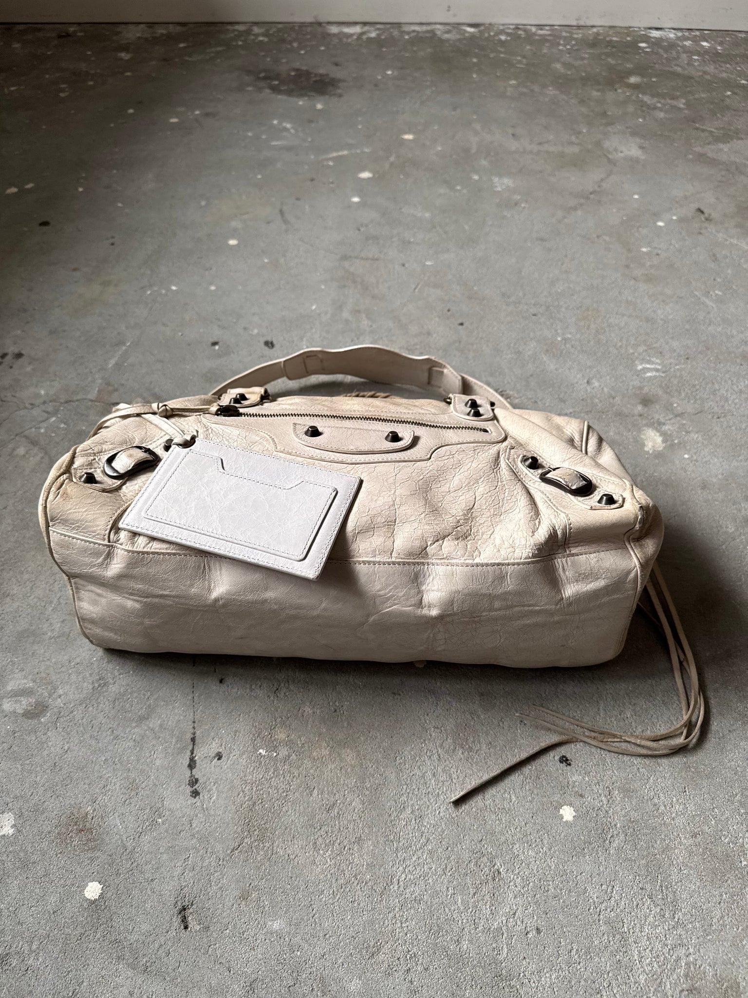 Balenciaga Twiggy City Shoulder Bag Off-White