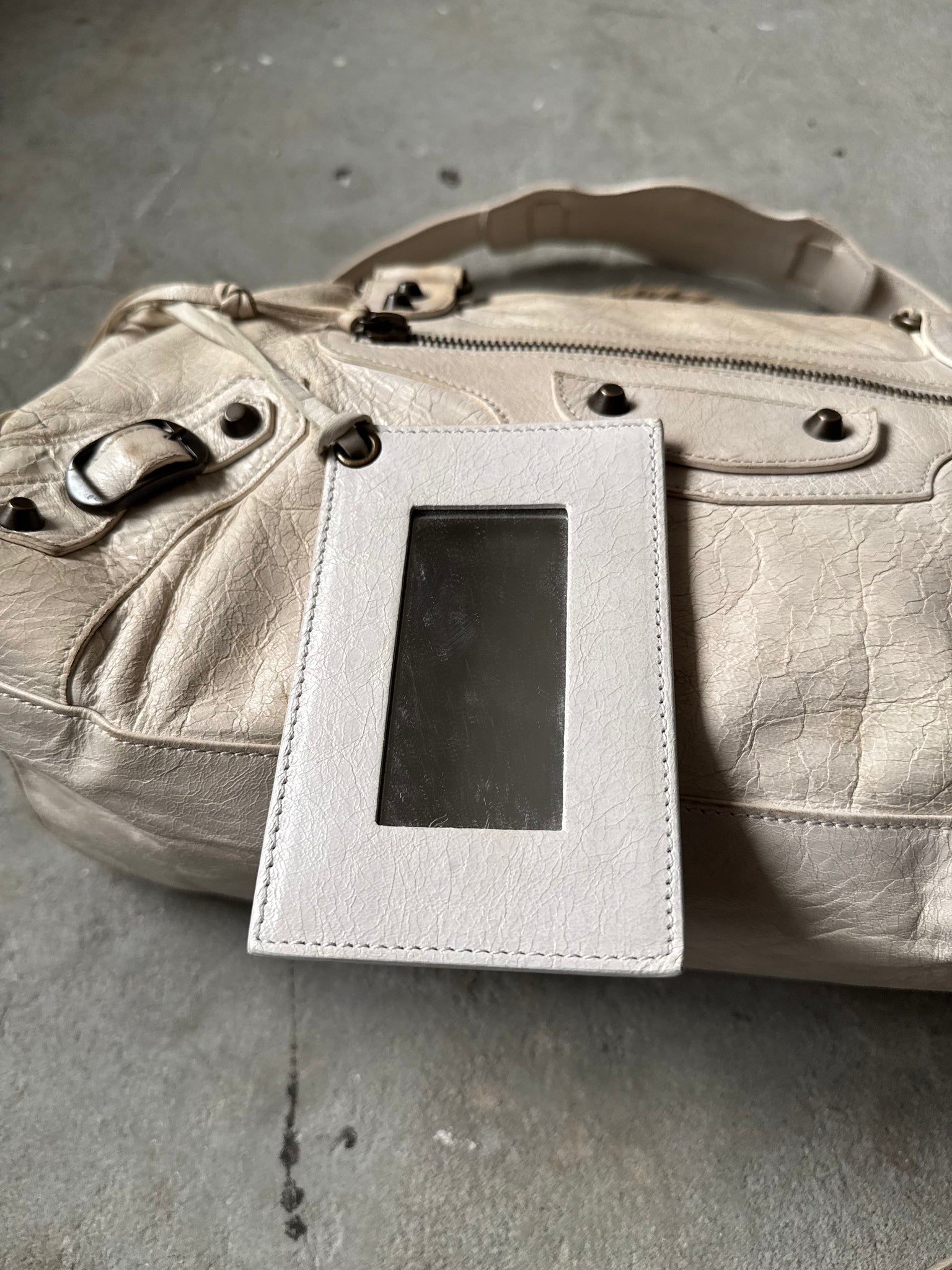Balenciaga Twiggy City Shoulder Bag Off-White