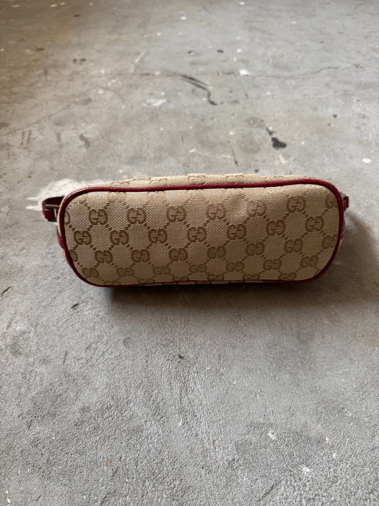 Gucci GG Monogram Pochette Boat Shoulder Bag Beige