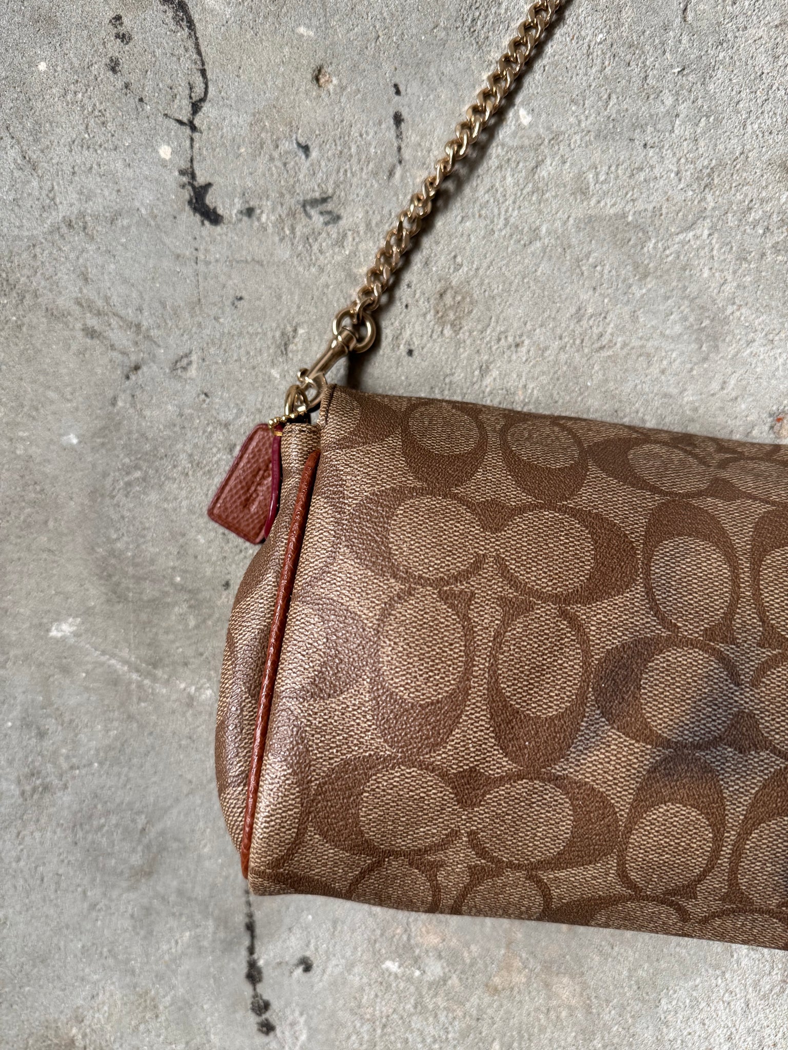 Coach Signature Ruby Canvas Shoulder Bag Brown