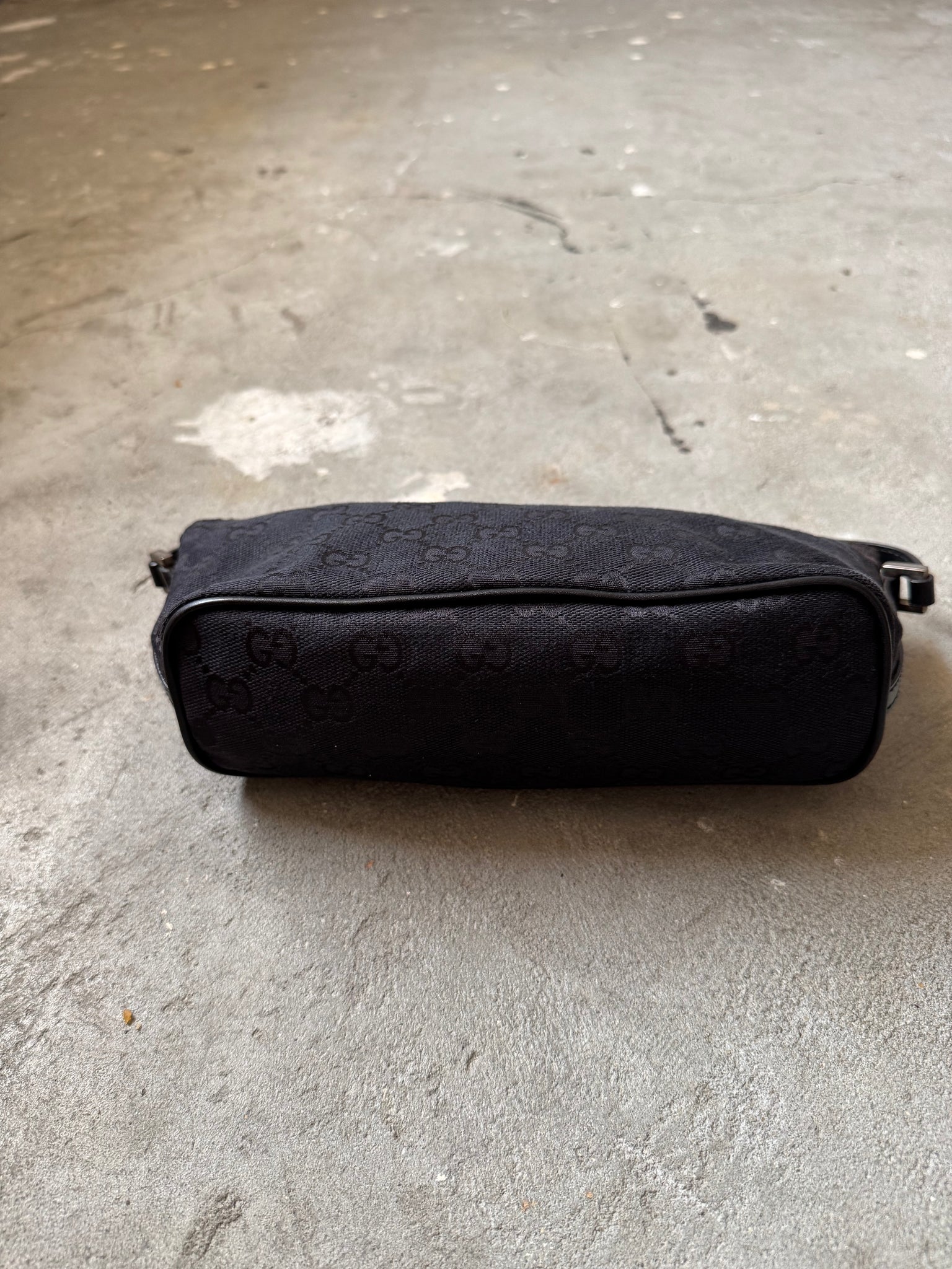 Gucci GG Monogram Pochette Boat Shoulder Bag Black