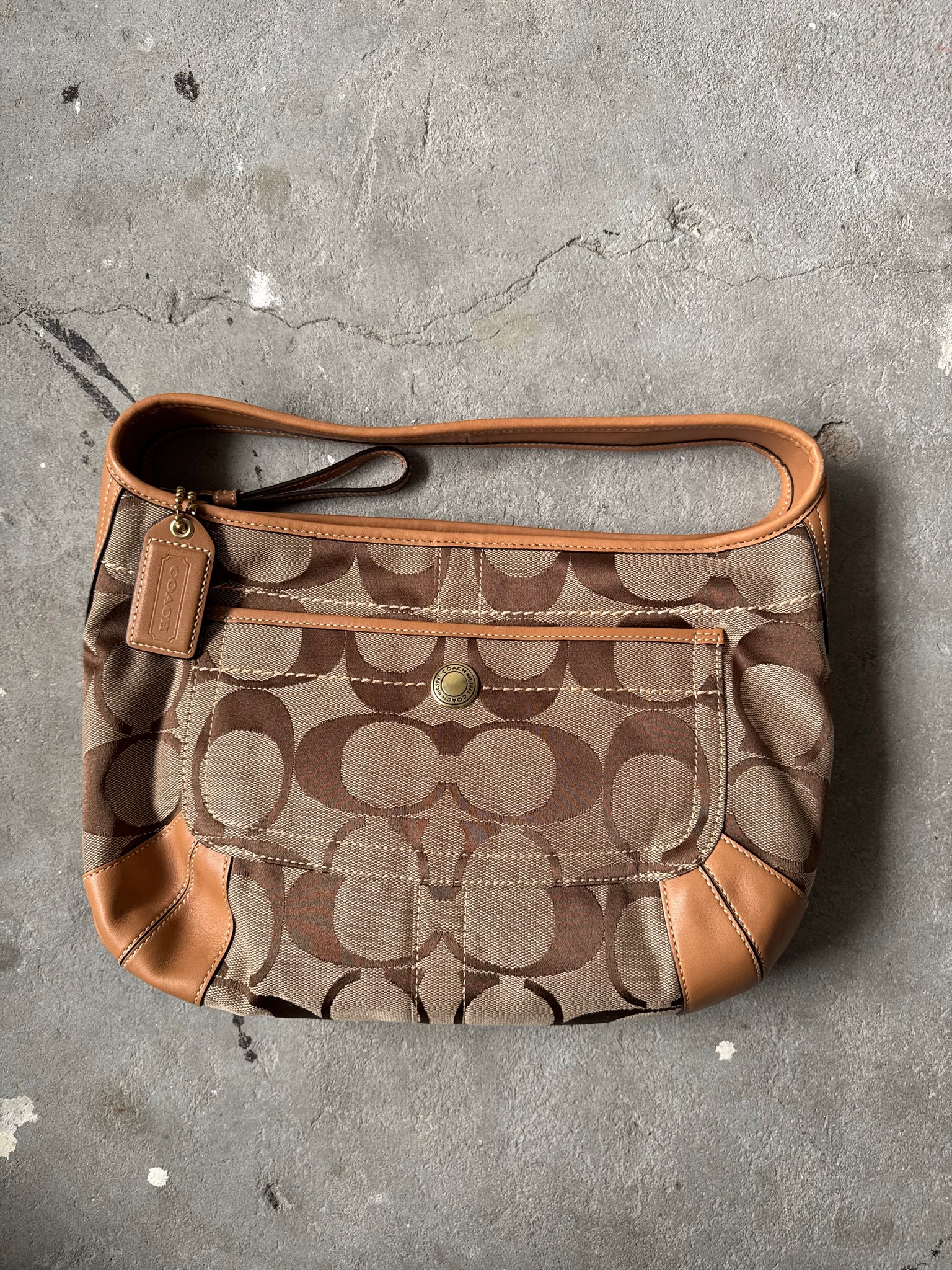 Coach Signature Ergo Shoulder Bag Beige/Brown