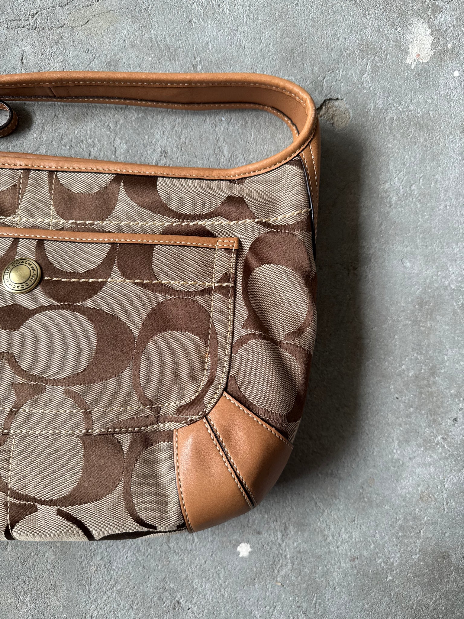Coach Signature Ergo Shoulder Bag Beige/Brown