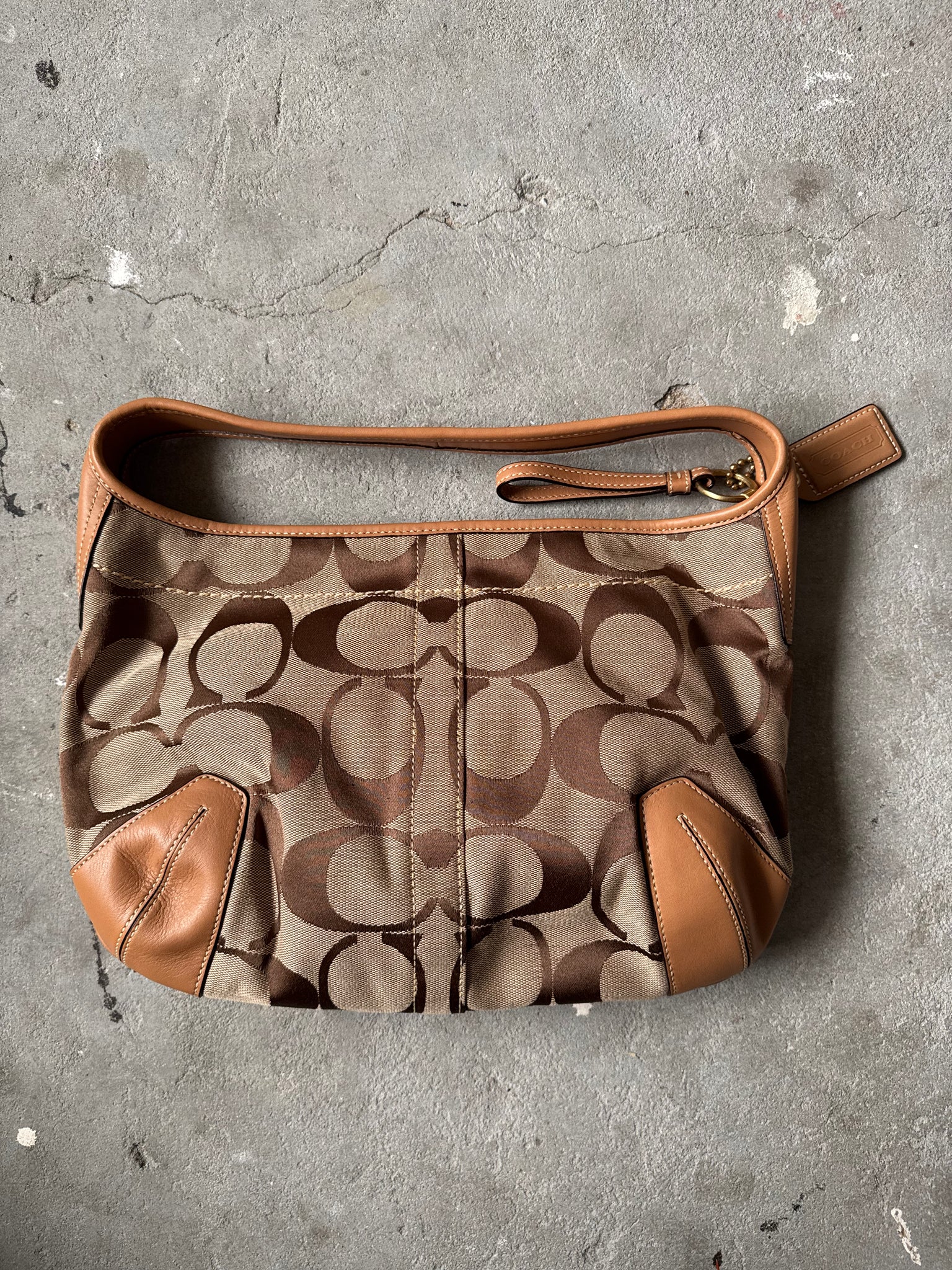 Coach Signature Ergo Shoulder Bag Beige/Brown