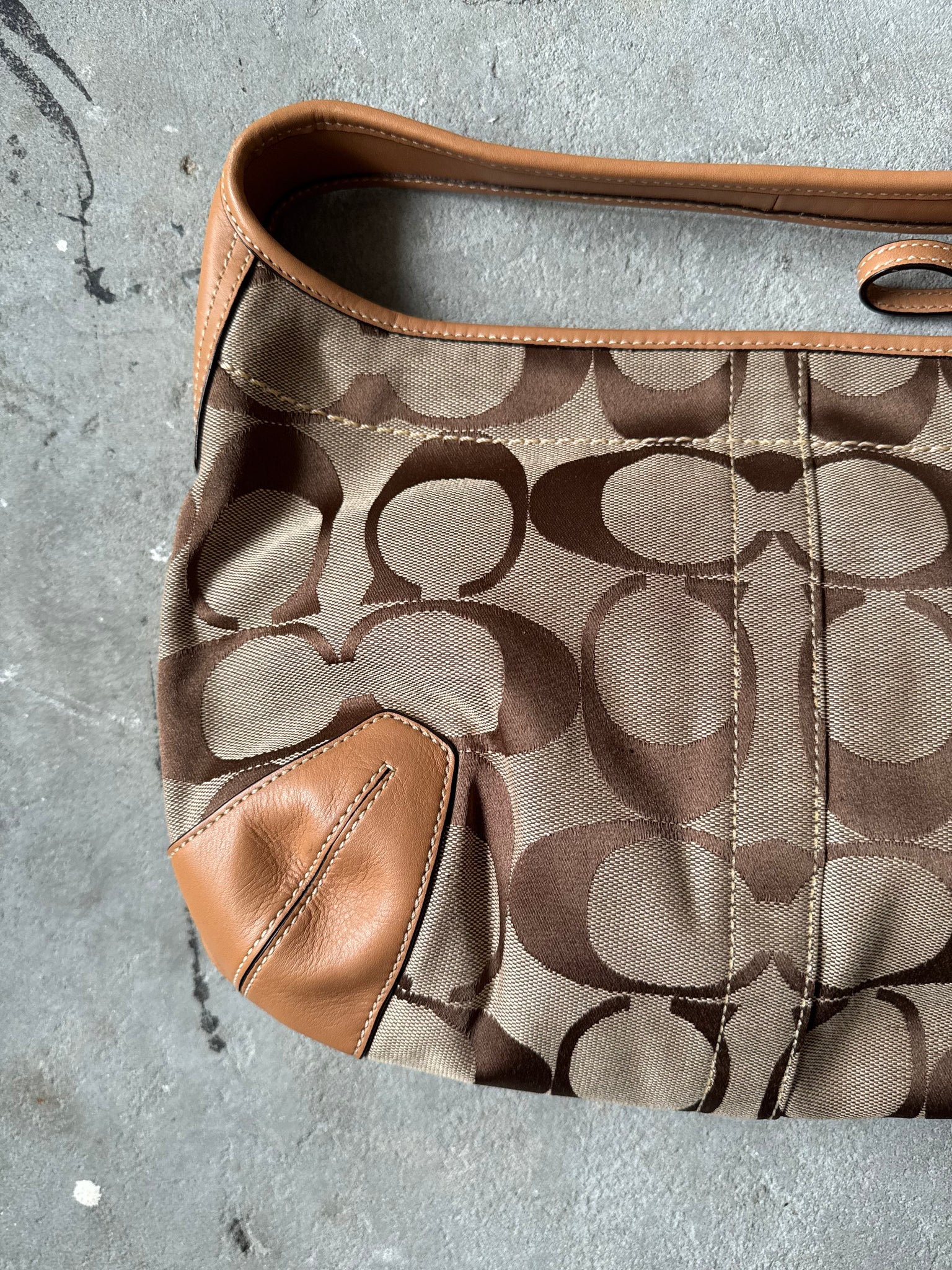 Coach Signature Ergo Shoulder Bag Beige/Brown