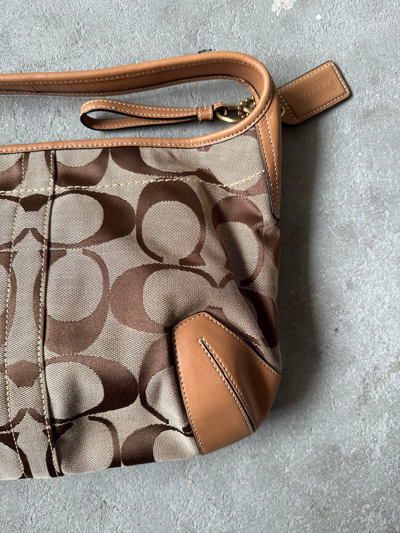 Coach Signature Ergo Shoulder Bag Beige/Brown