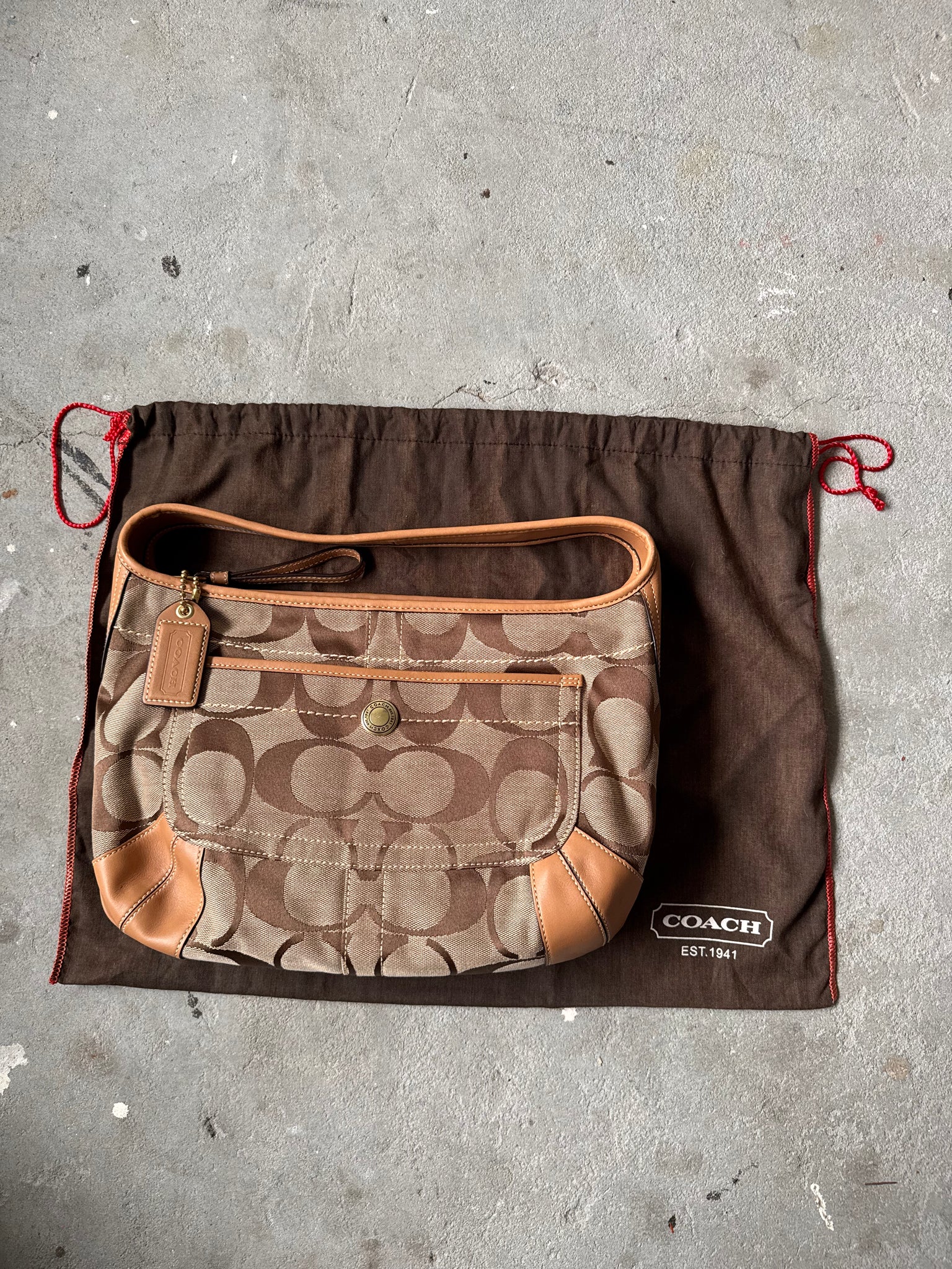 Coach Signature Ergo Shoulder Bag Beige/Brown