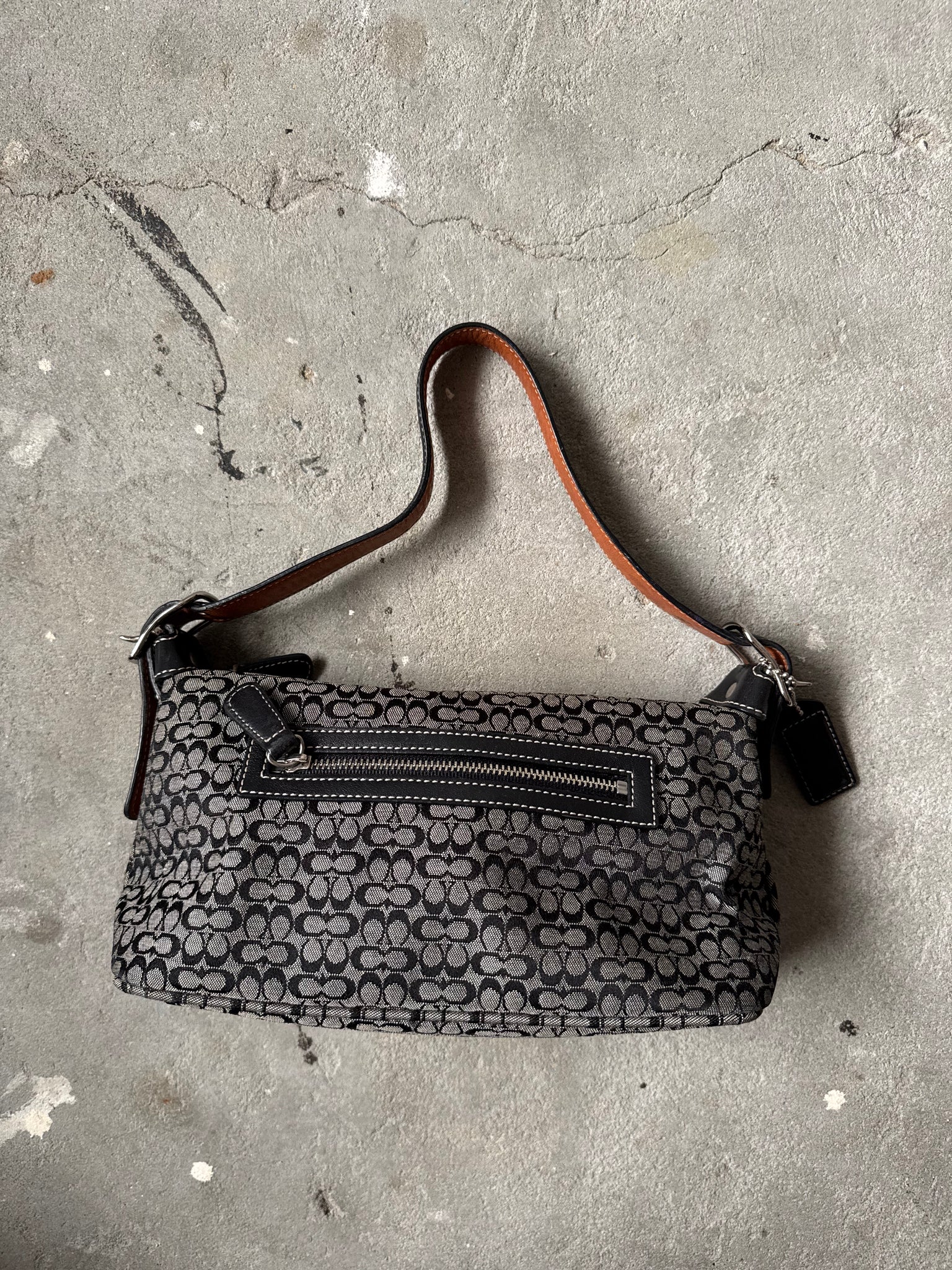 Coach Signature Sufflette Shoulder Bag Grey/Black