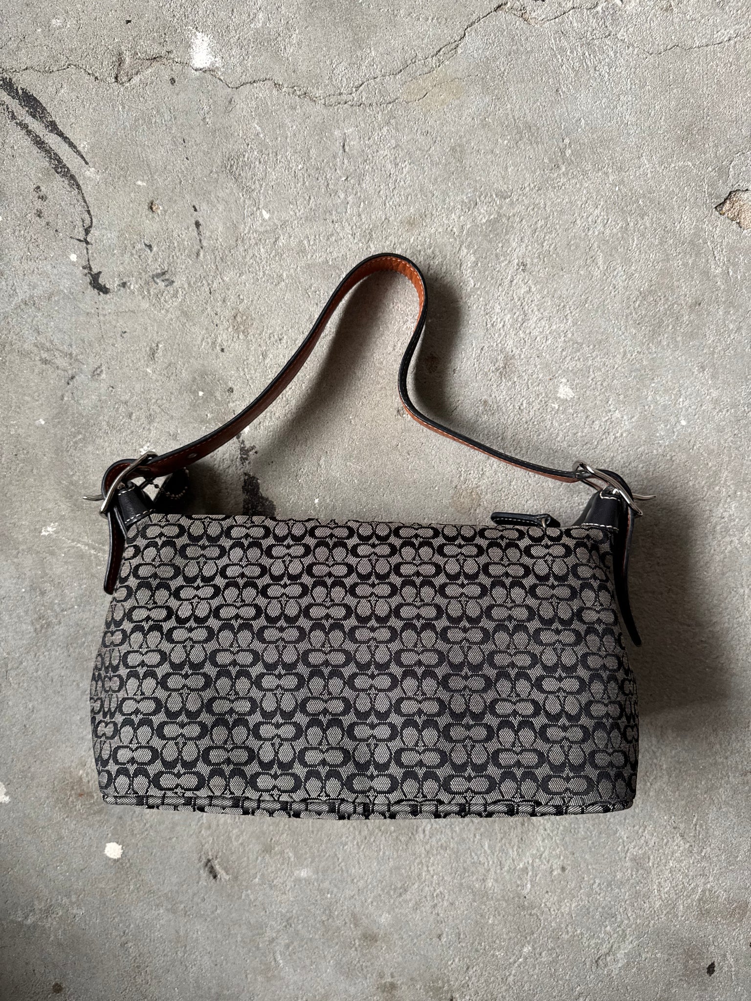 Coach Signature Sufflette Shoulder Bag Grey/Black