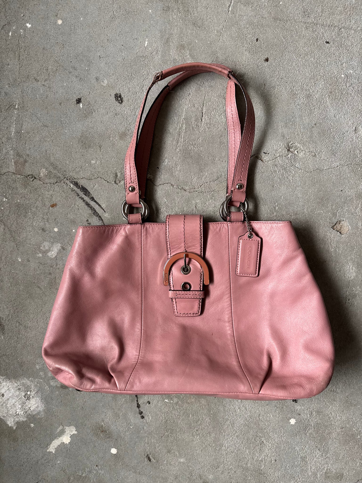 Coach Soho Leather Shoulder Bag Pink