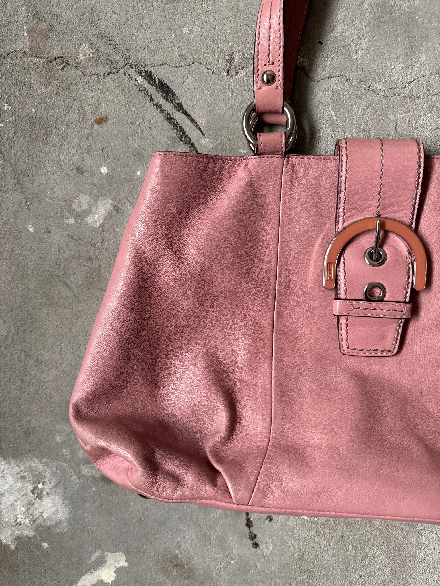 Coach Soho Leather Shoulder Bag Pink