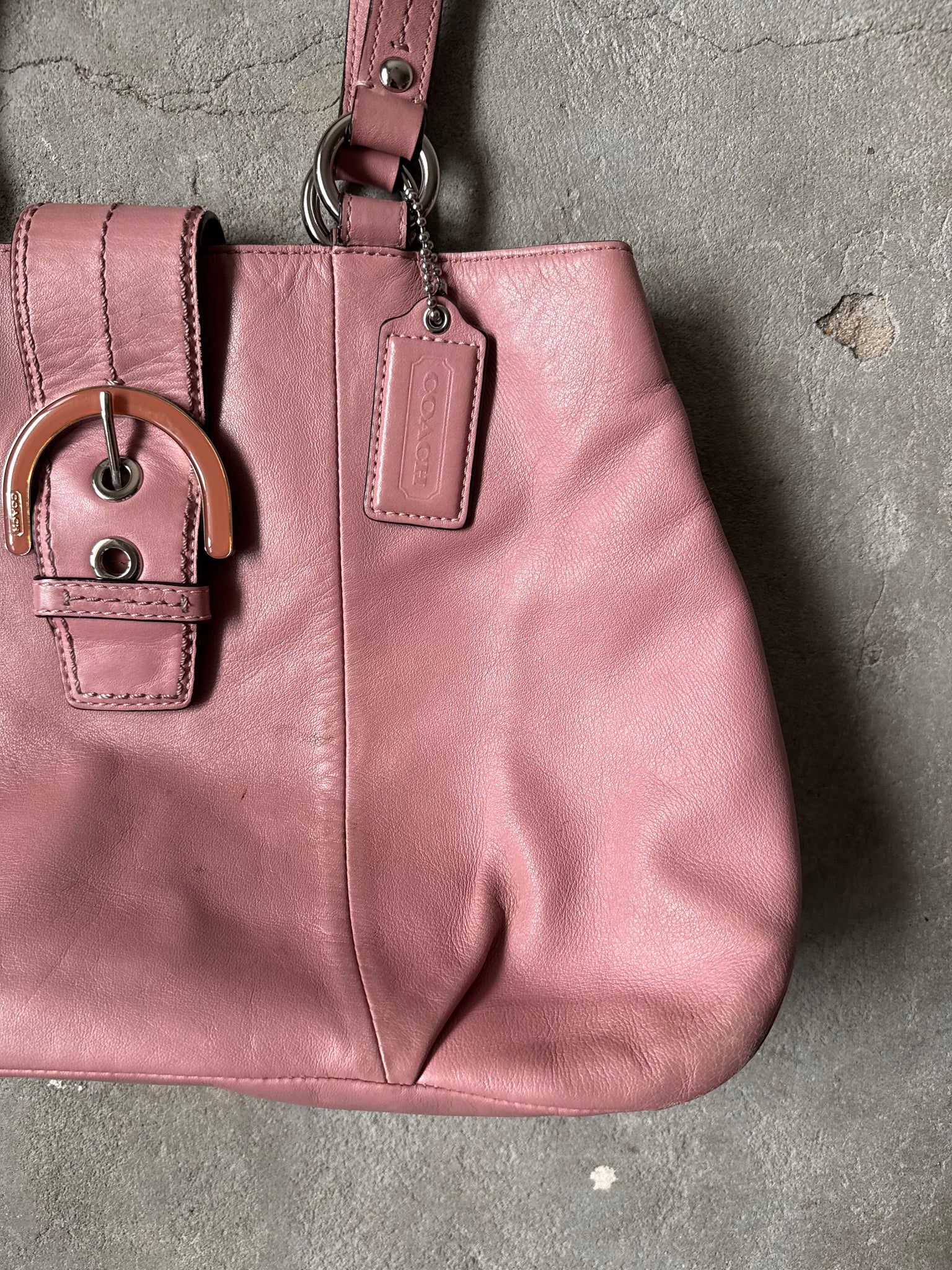 Coach Soho Leather Shoulder Bag Pink