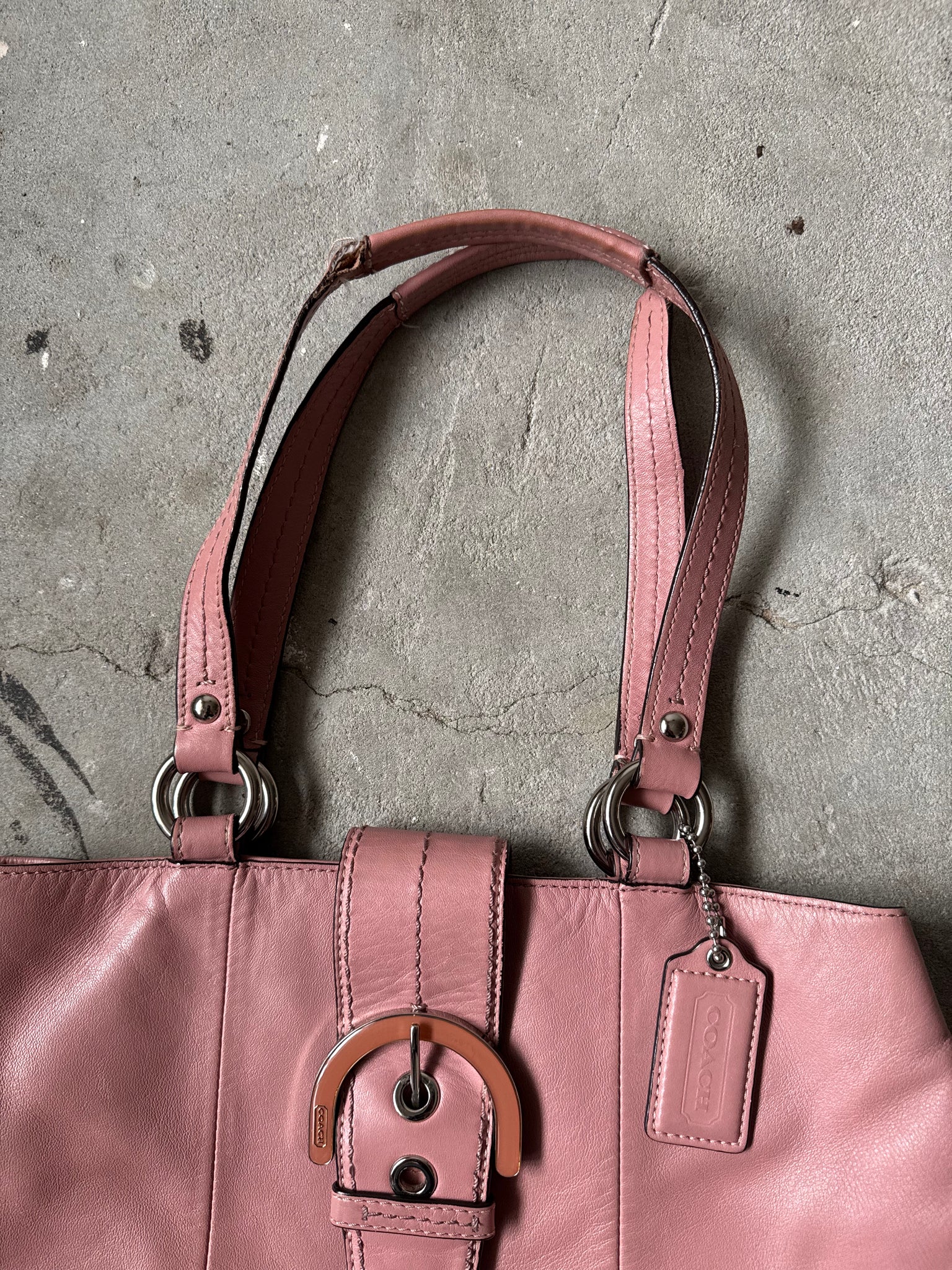 Coach Soho Leather Shoulder Bag Pink