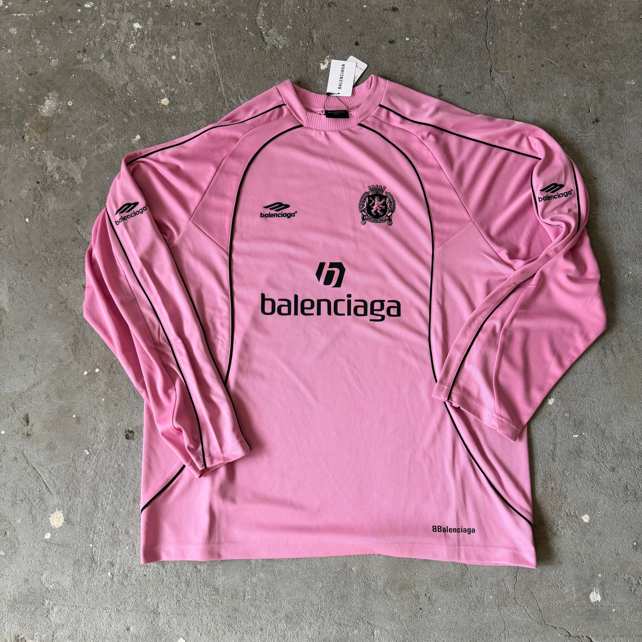 Balenciaga Paris Soccer Oversized Technical Long Sleeve Jersey
