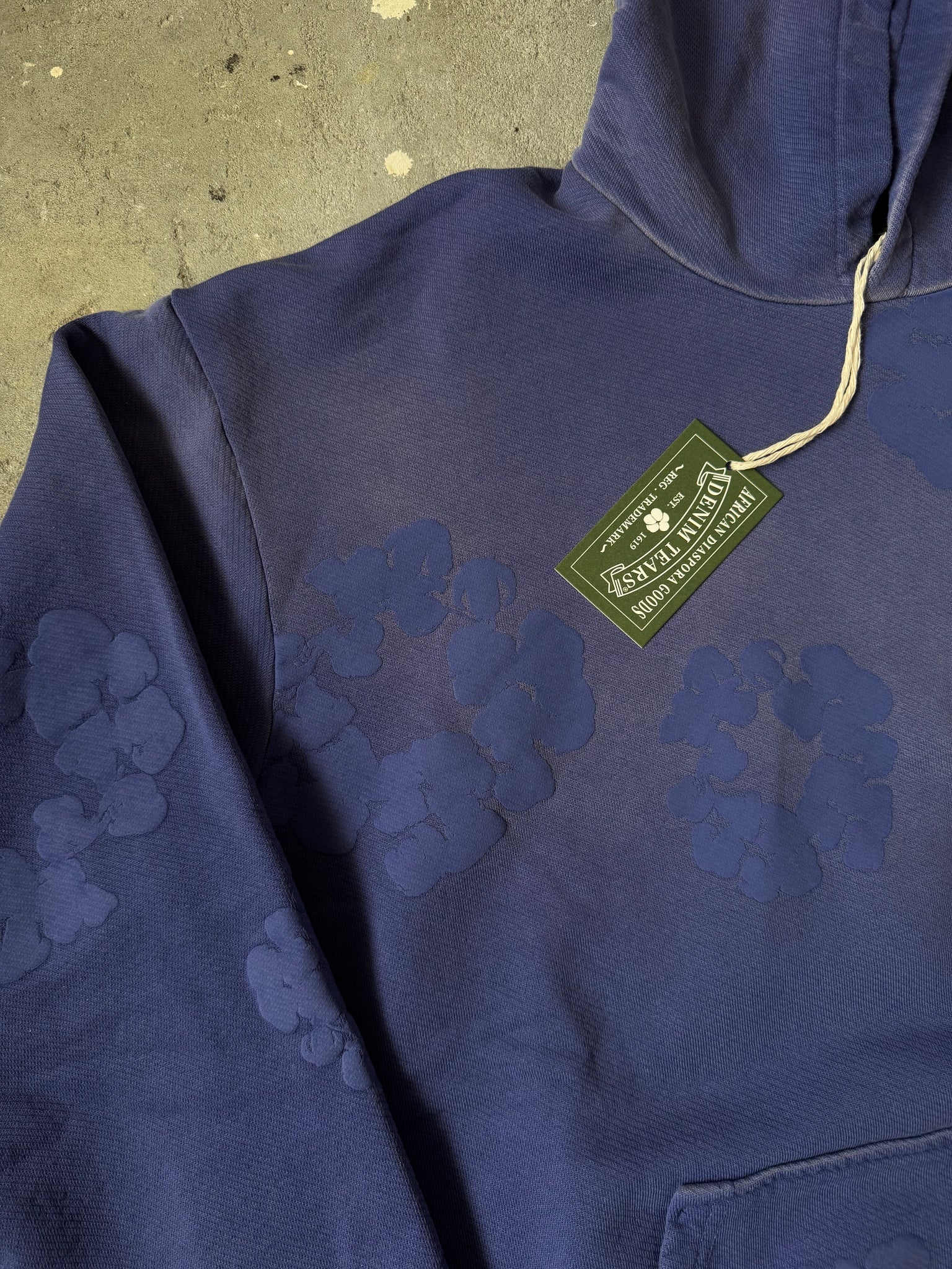 Denim Tears Mono Cotton Wreath Hoodie Navy
