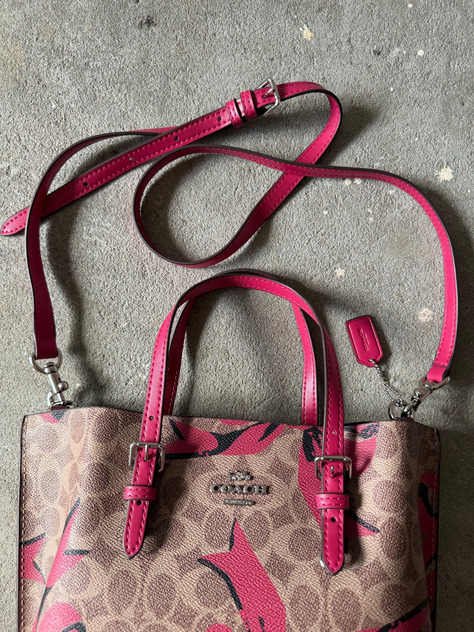 Coach 2Way Signature Mollie 25 Ribbon Tote Bag Beige/Pink – Curated by ...