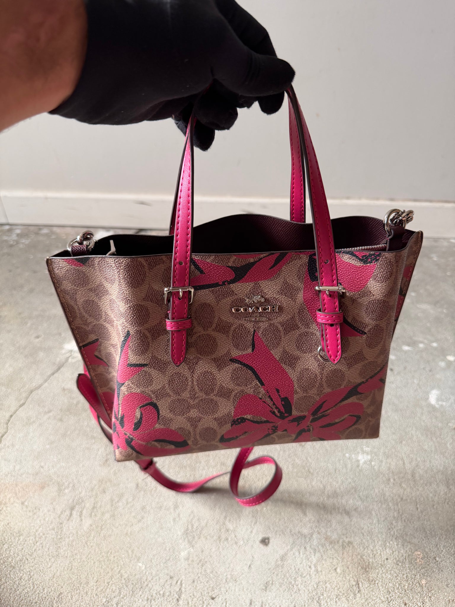 Coach 2Way Signature Mollie 25 Ribbon Tote Bag Beige/Pink – Curated by ...
