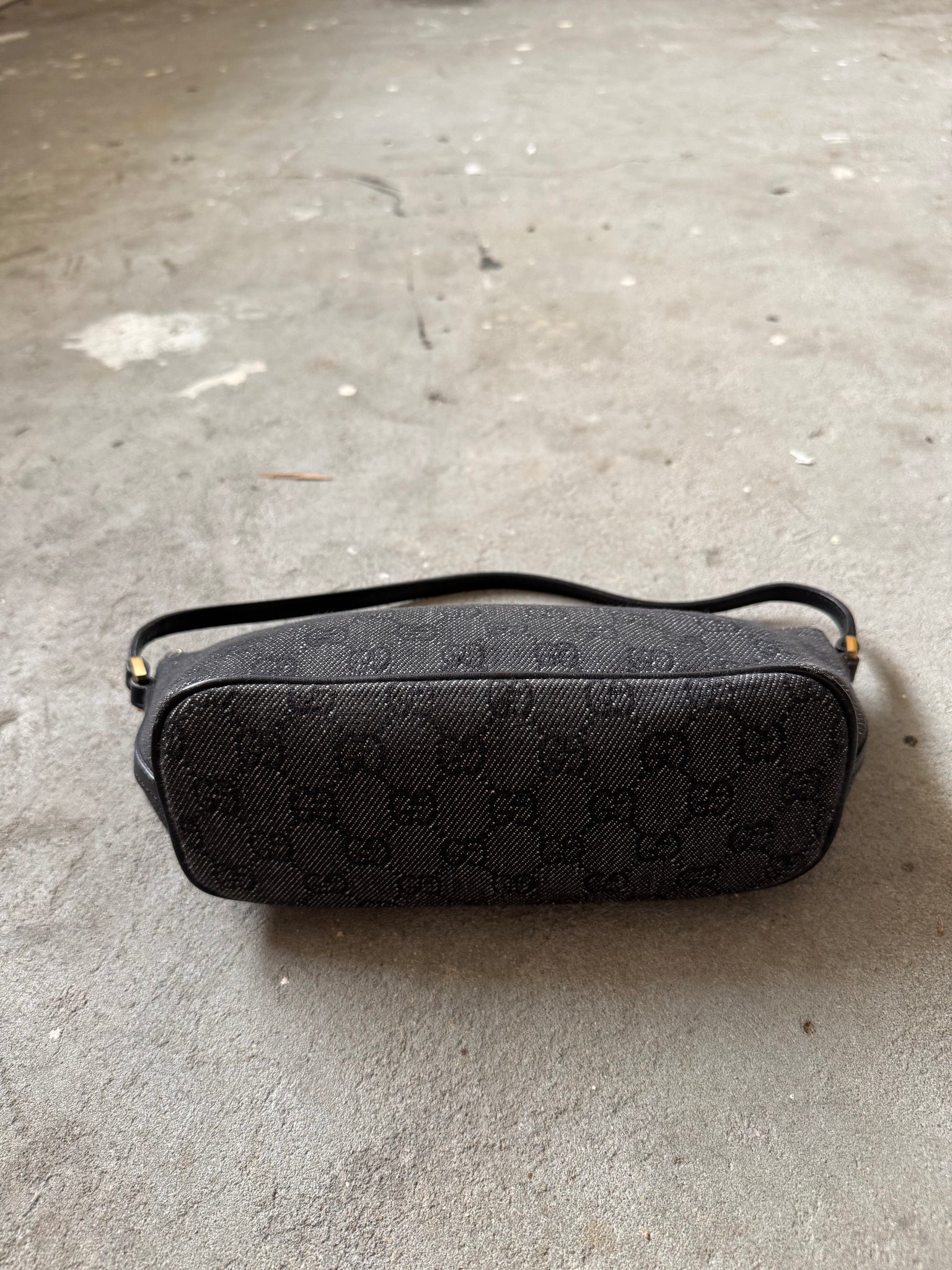 Gucci GG Monogram Pochette Boat Shoulder Bag Black