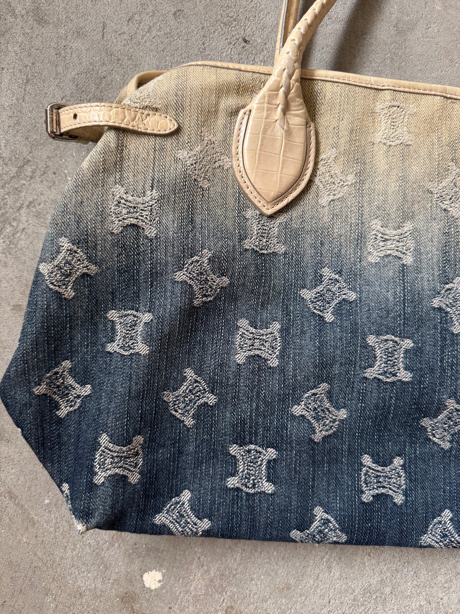 Celine Macadam Gradient Denim Shoulder Bag