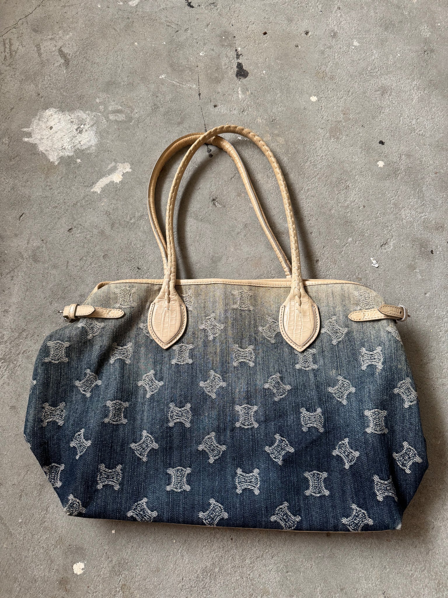Celine Macadam Gradient Denim Shoulder Bag