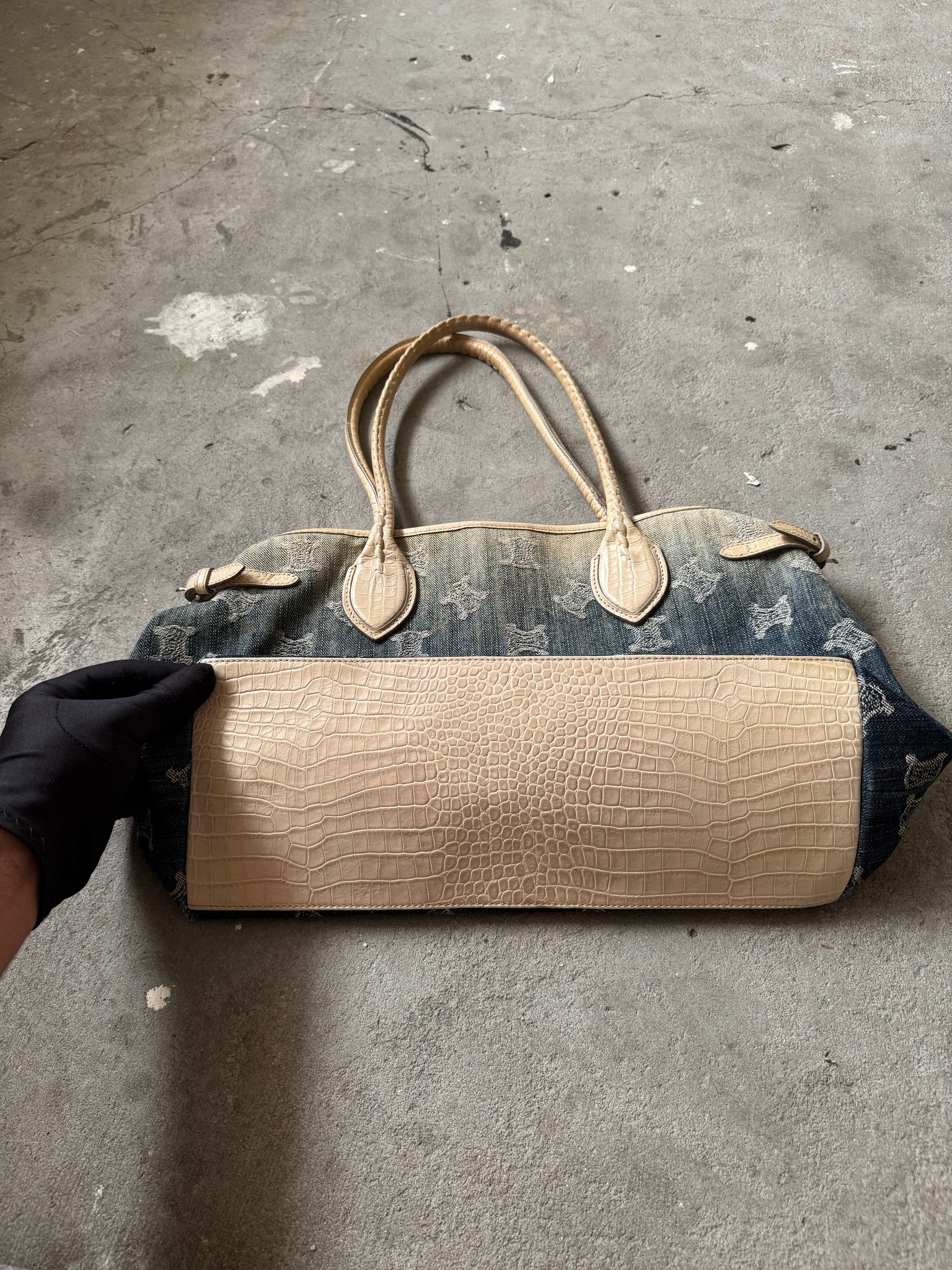 Celine Macadam Gradient Denim Shoulder Bag
