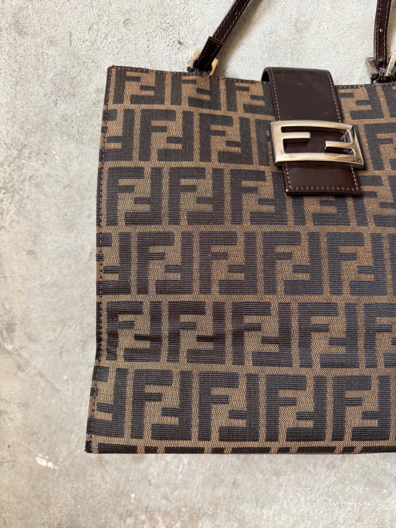 Fendi Zucca Canvas Mamma Tote Bag Brown