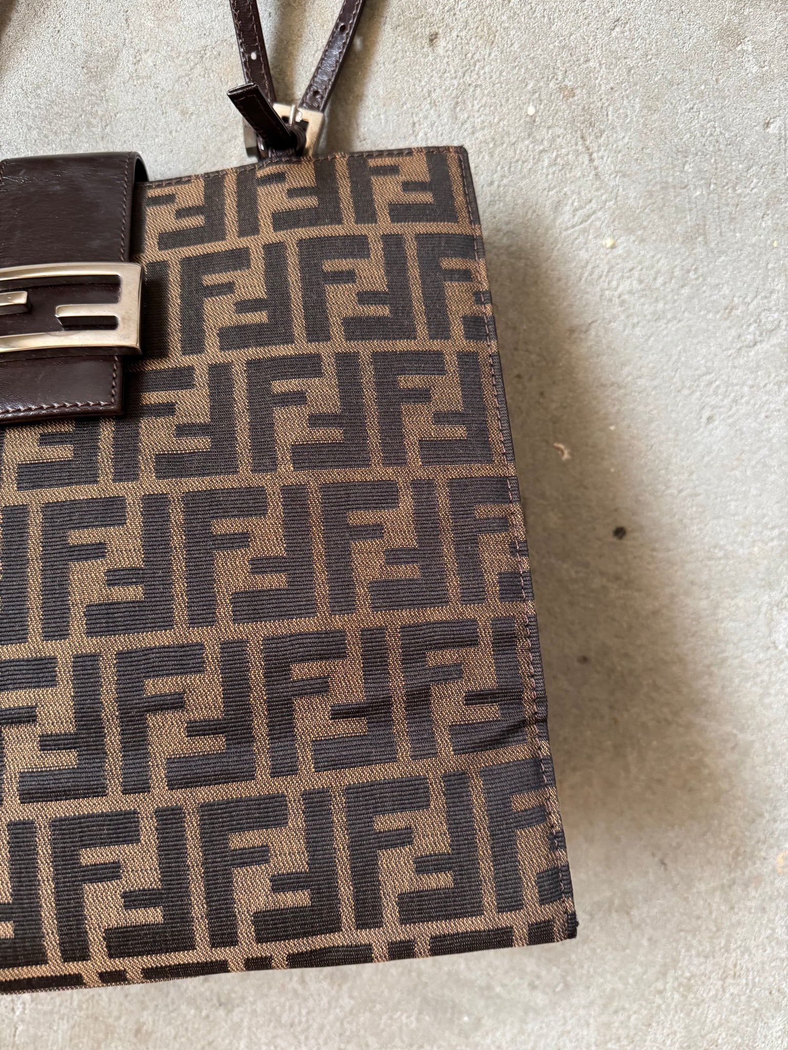 Fendi Zucca Canvas Mamma Tote Bag Brown