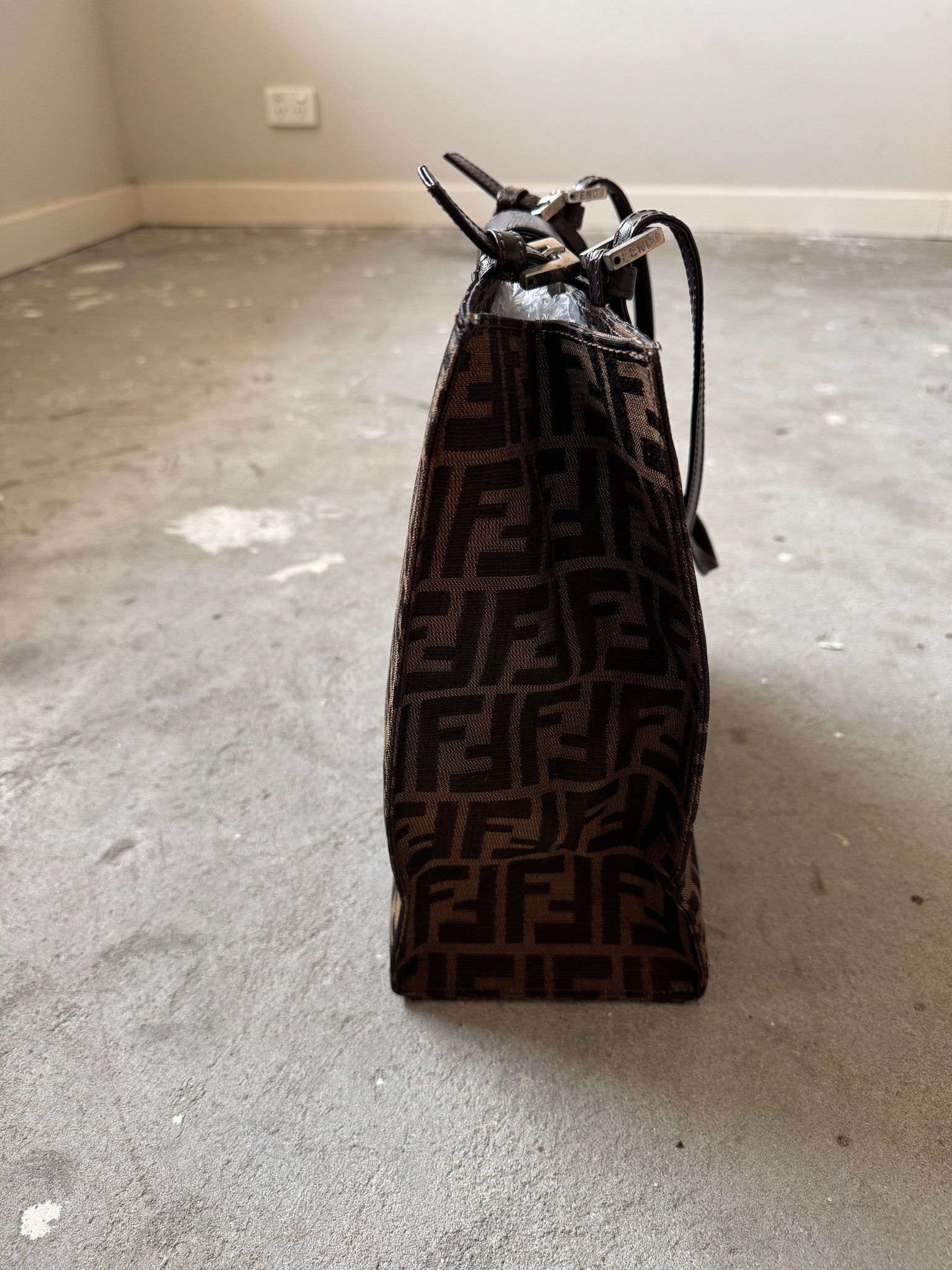 Fendi Zucca Canvas Mamma Tote Bag Brown