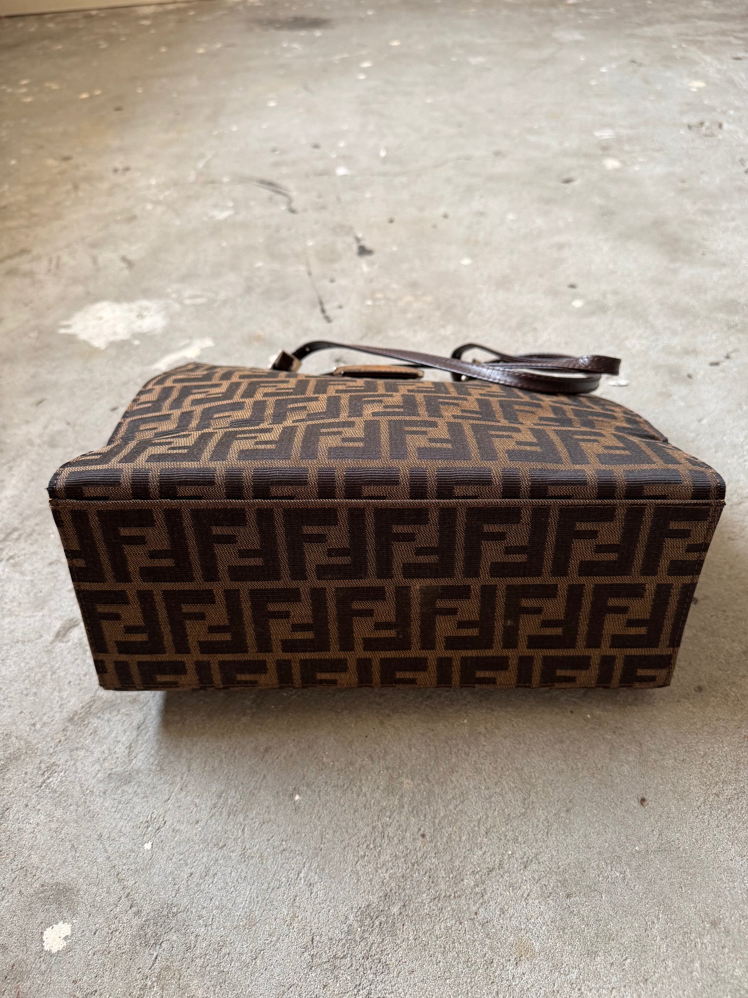 Fendi Zucca Canvas Mamma Tote Bag Brown