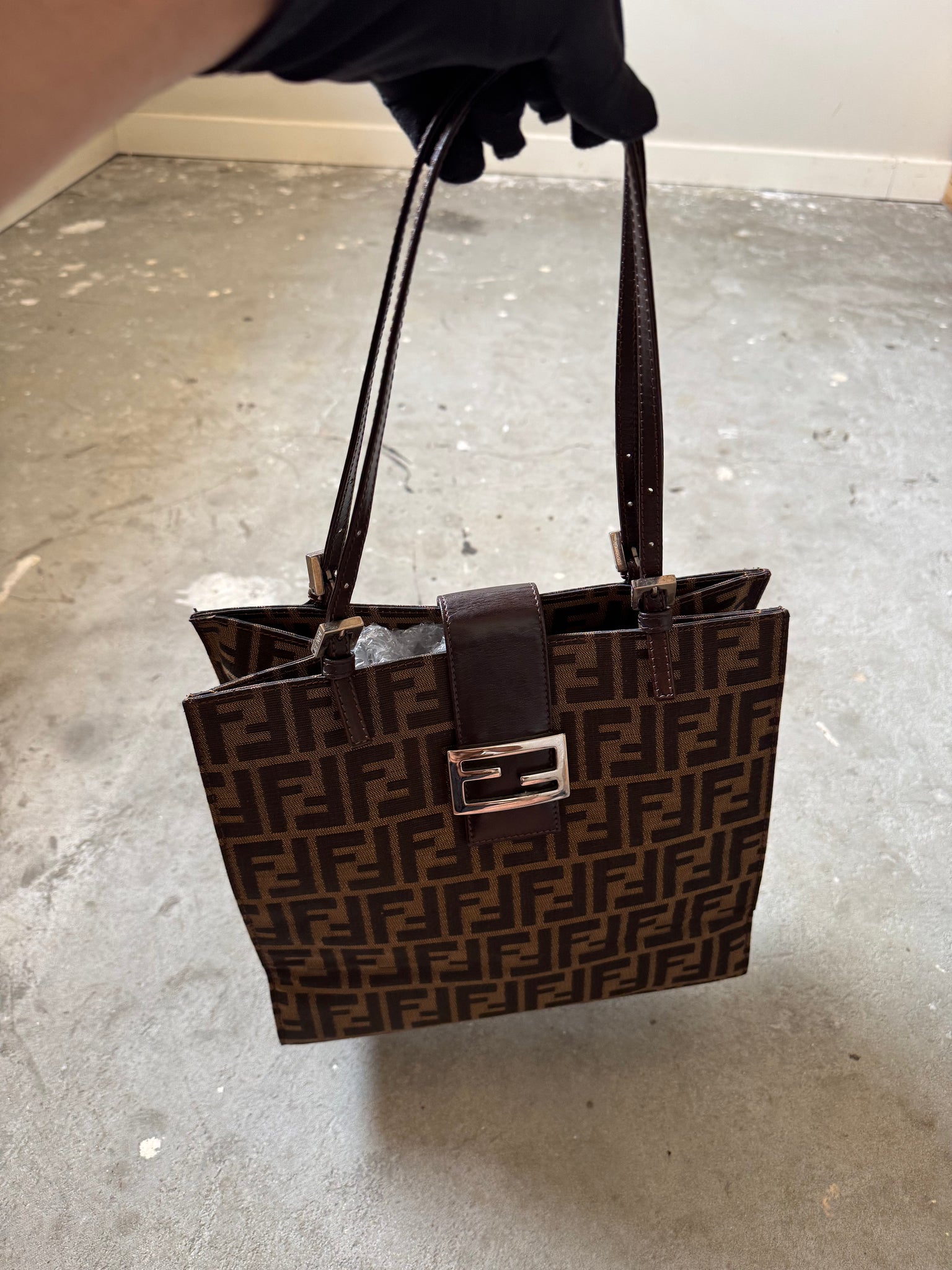 Fendi Zucca Canvas Mamma Tote Bag Brown