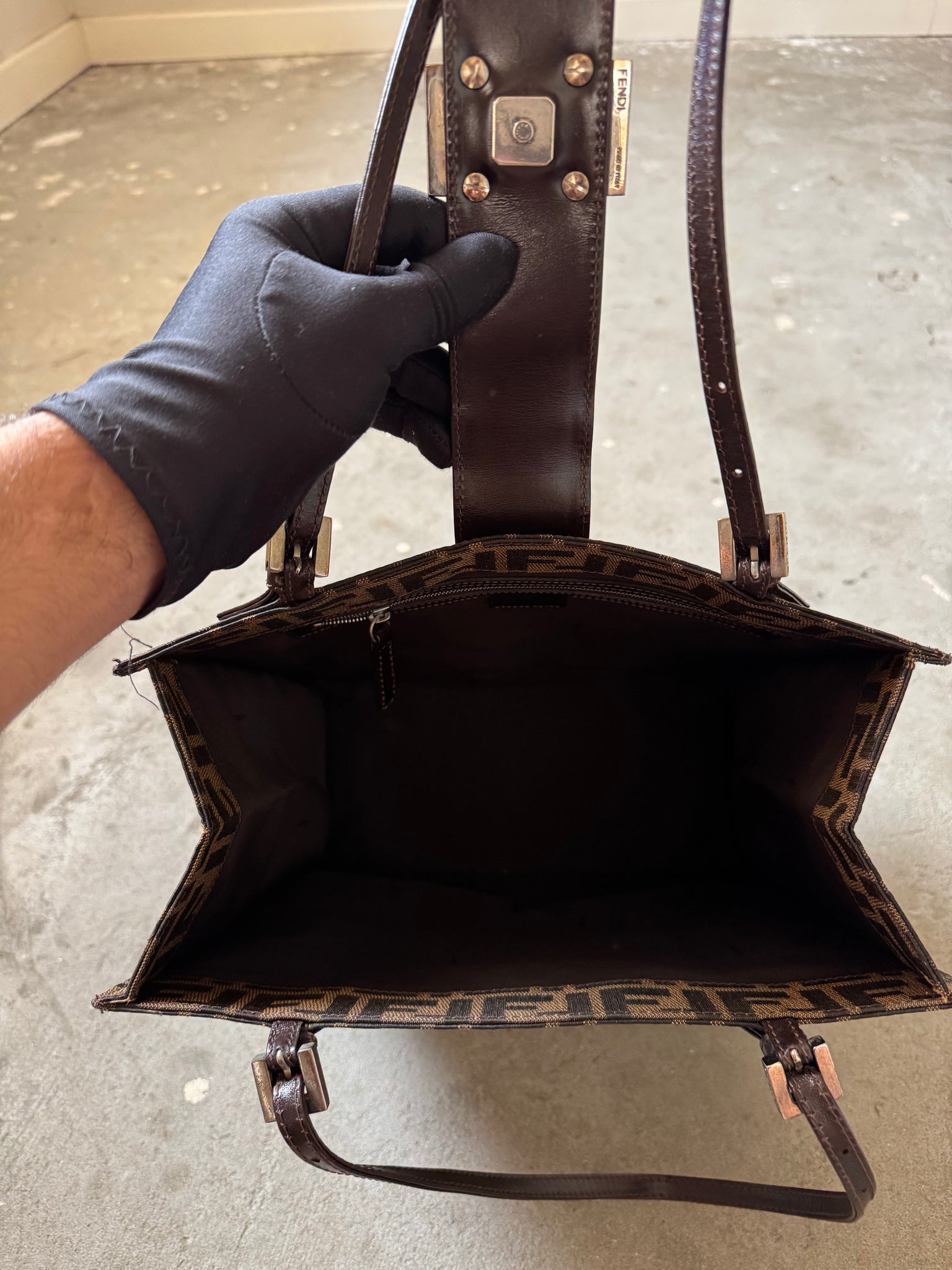 Fendi Zucca Canvas Mamma Tote Bag Brown