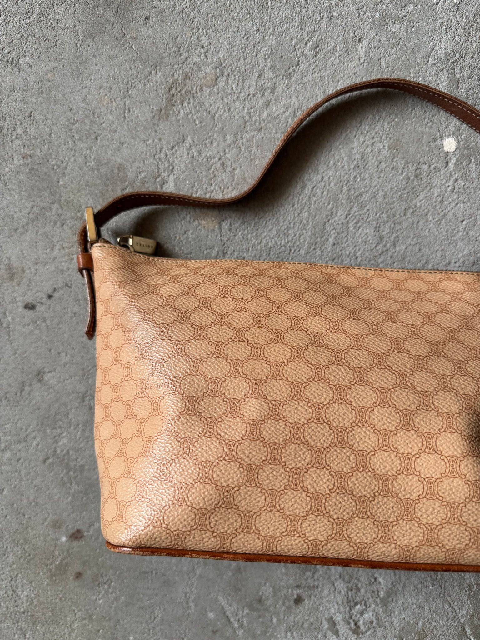 Celine Macadam Shoulder Bag Beige