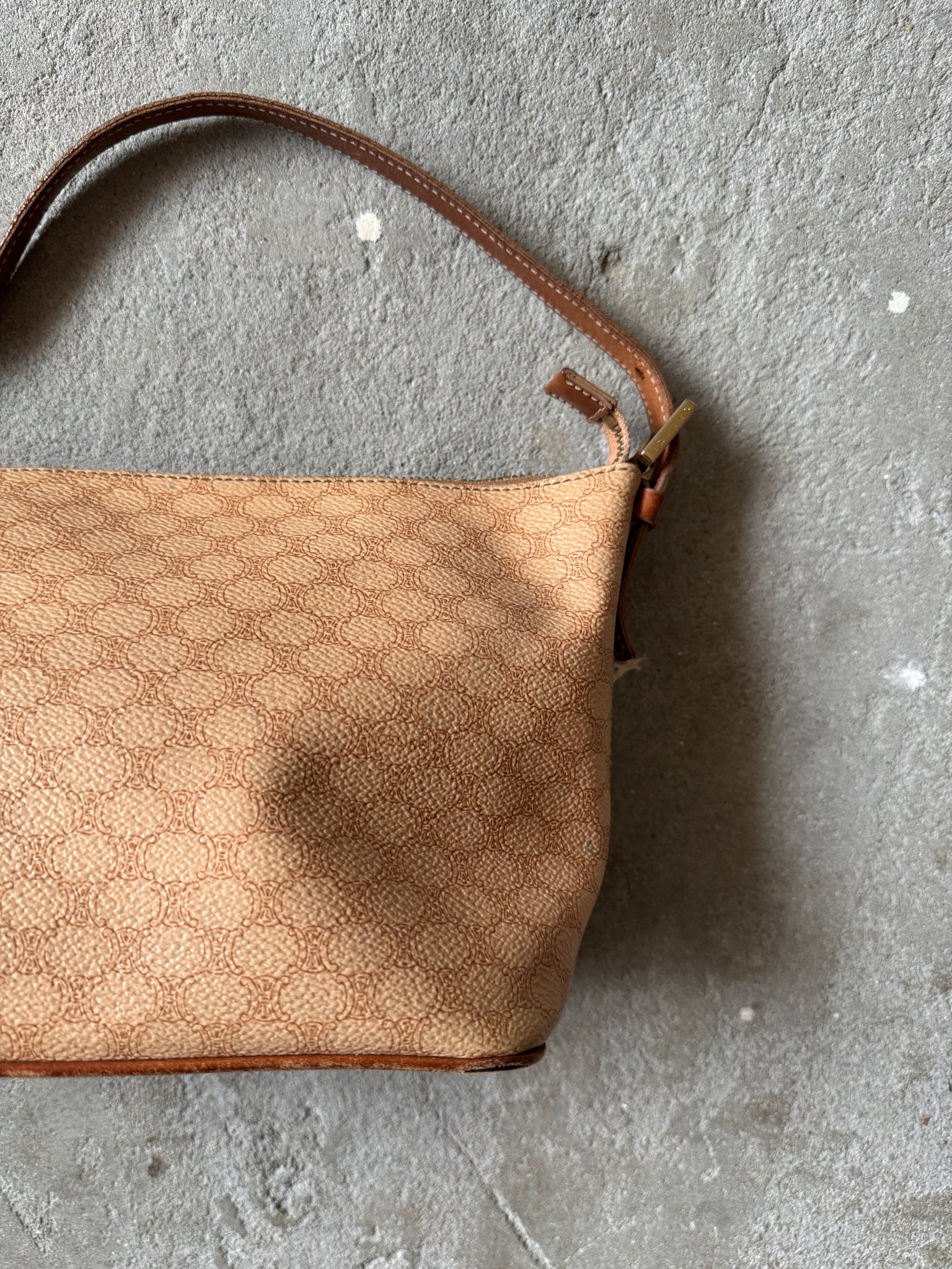 Celine Macadam Shoulder Bag Beige