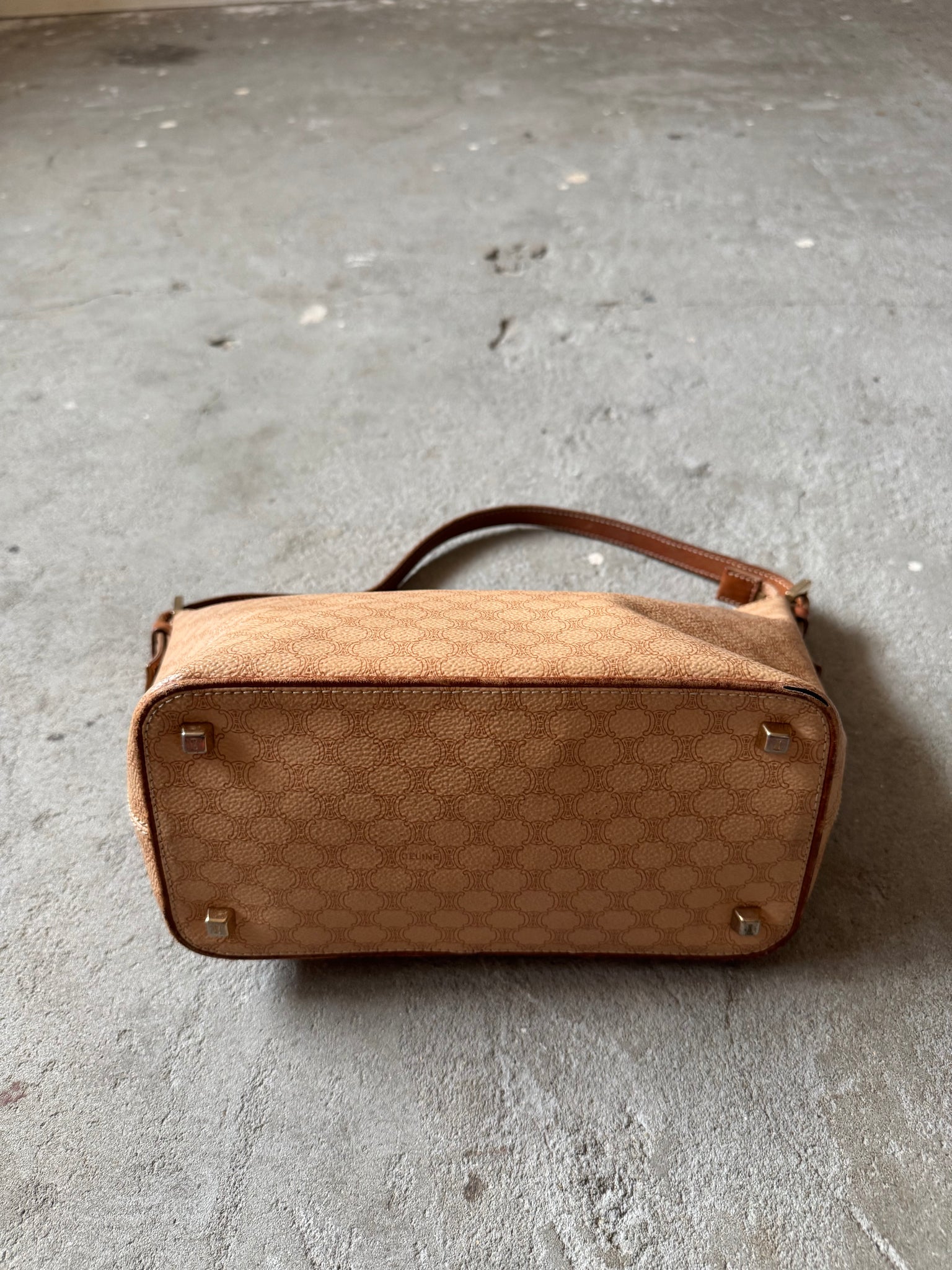 Celine Macadam Shoulder Bag Beige
