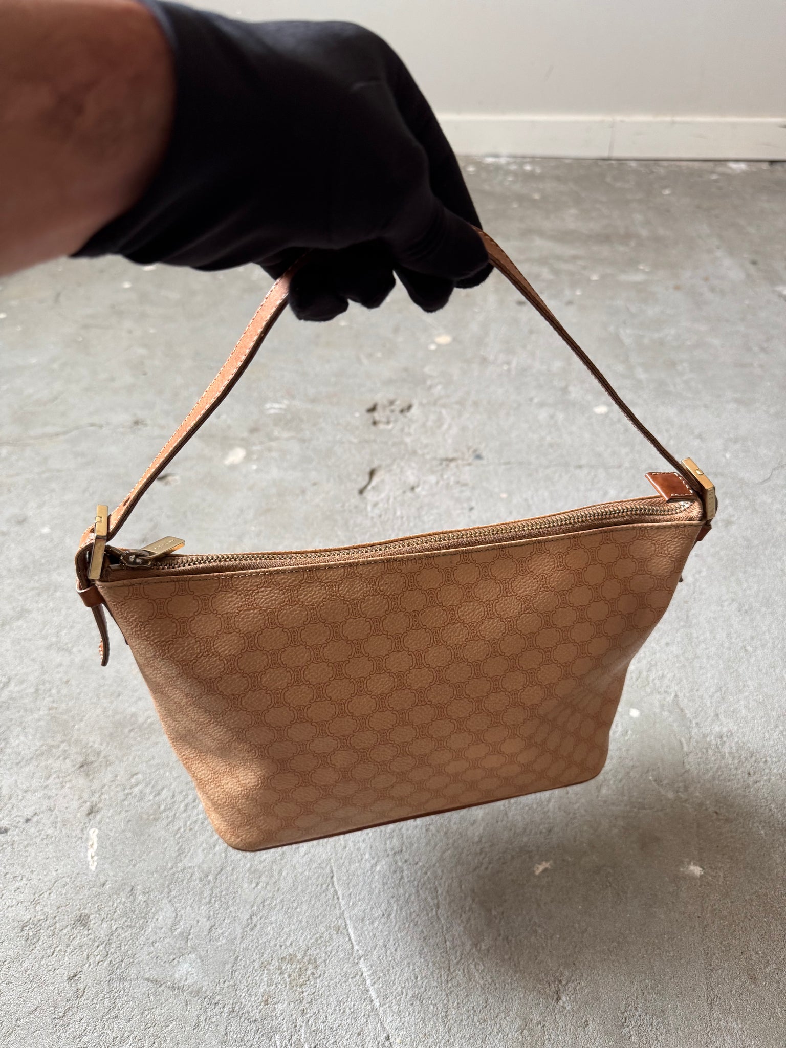 Celine Macadam Shoulder Bag Beige