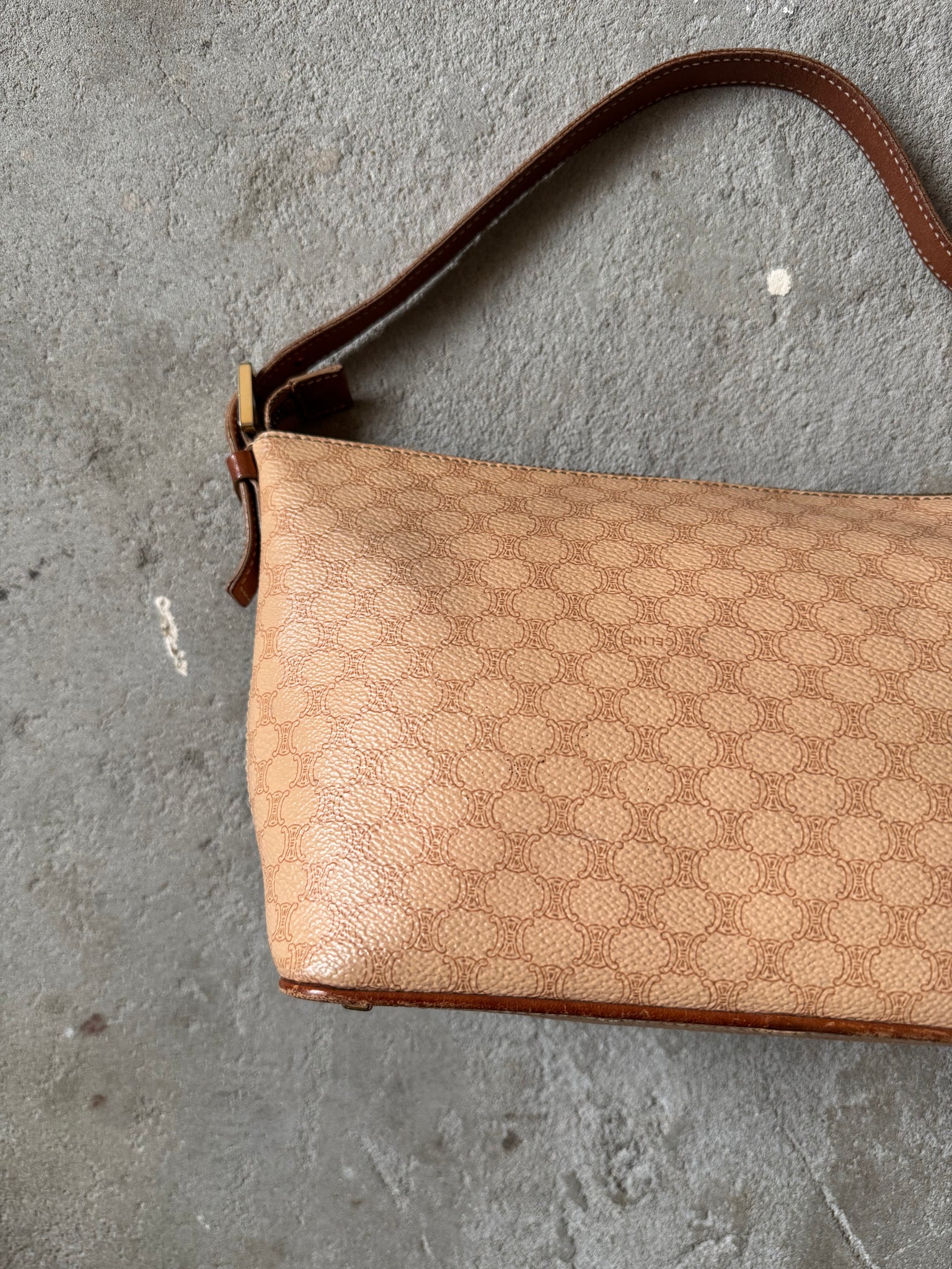 Celine Macadam Shoulder Bag Beige