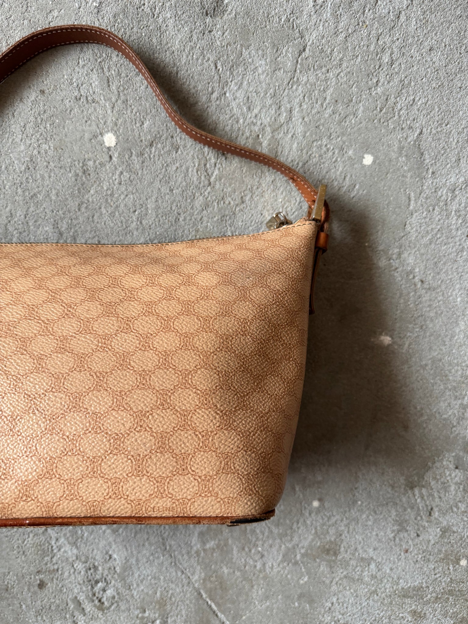 Celine Macadam Shoulder Bag Beige