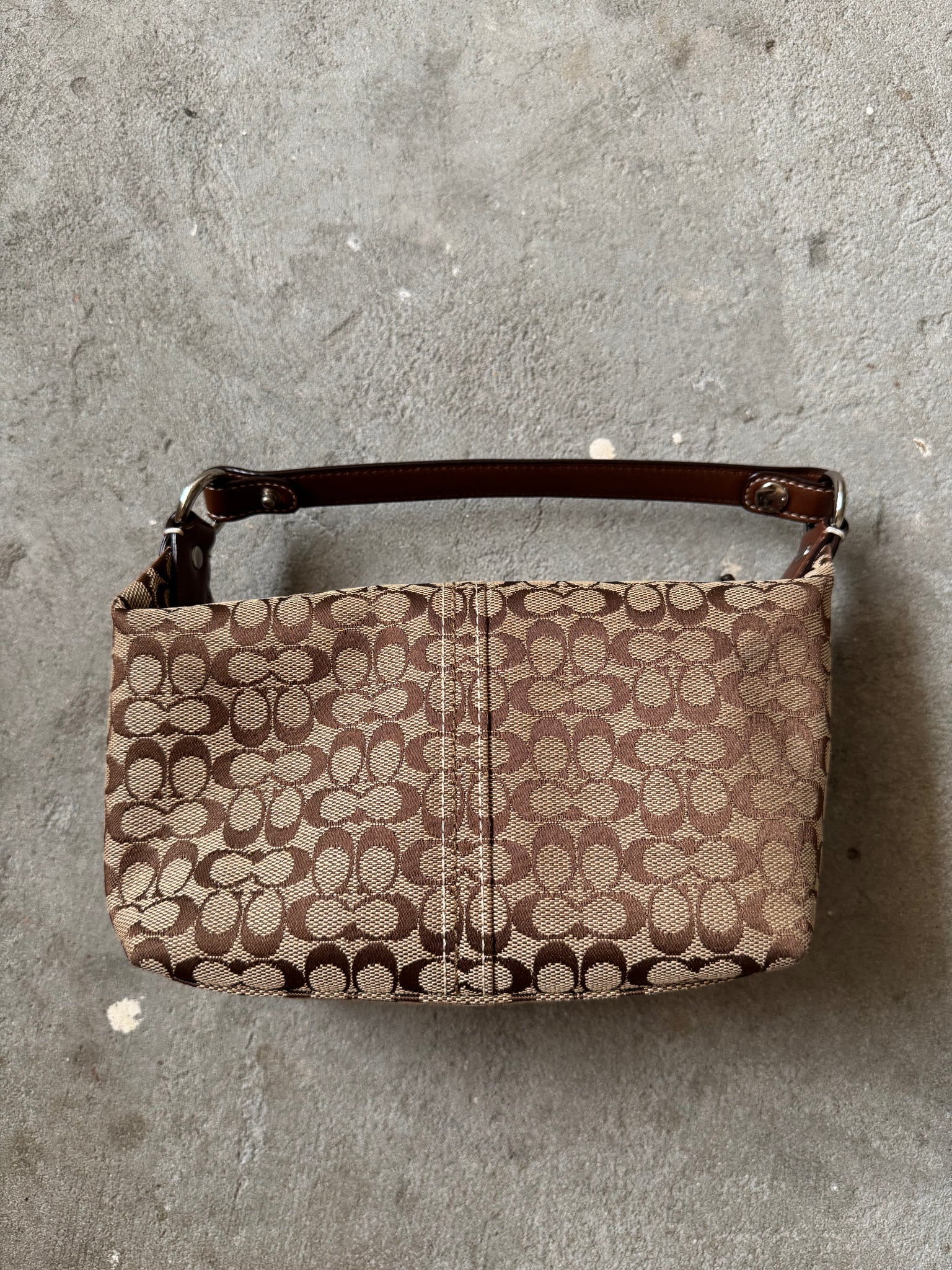 Coach Signature Mini Hobo Shoulder Bag Beige