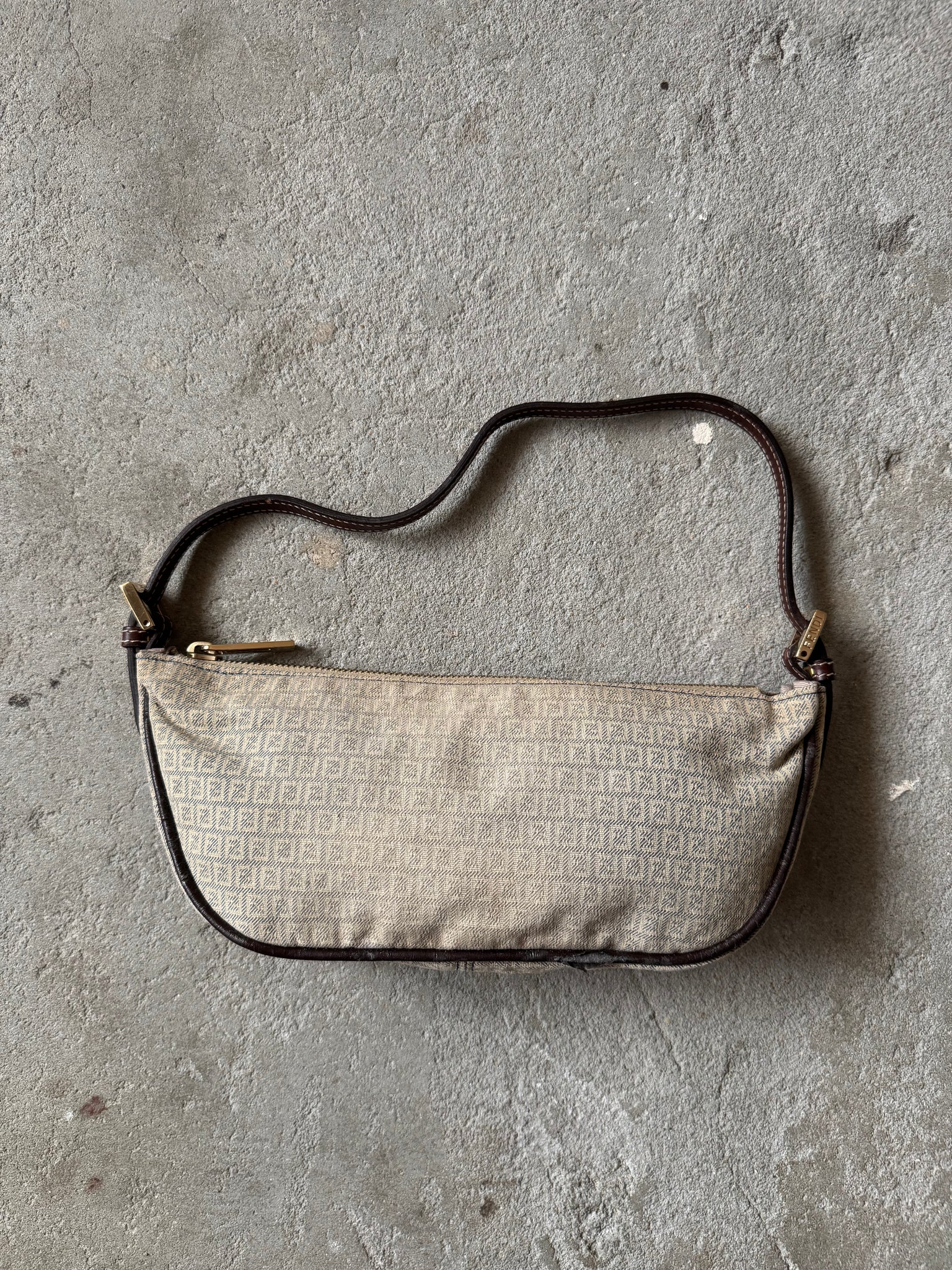Fendi FF Zucca Shoulder Bag Beige/Brown