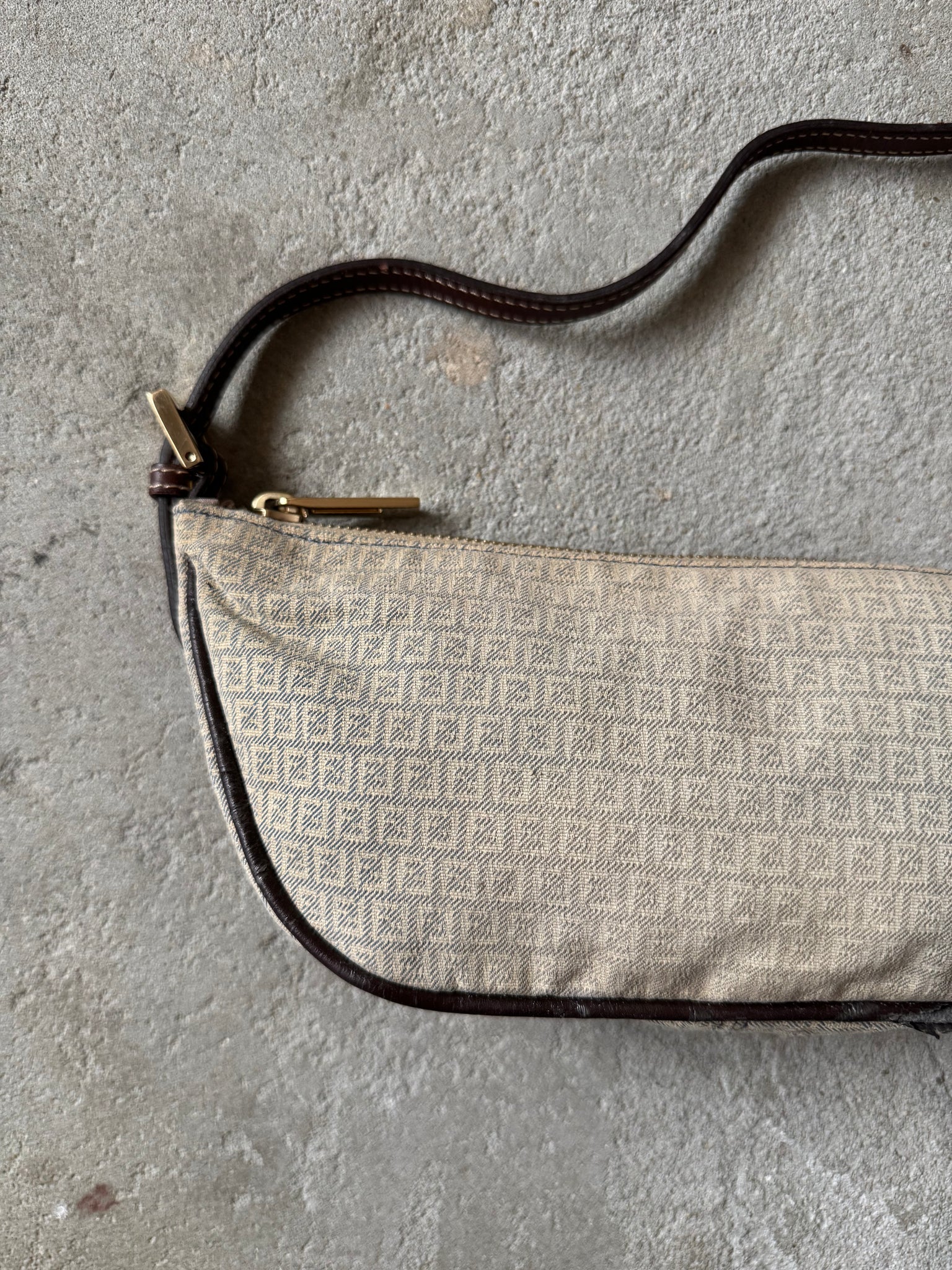 Fendi FF Zucca Shoulder Bag Beige/Brown